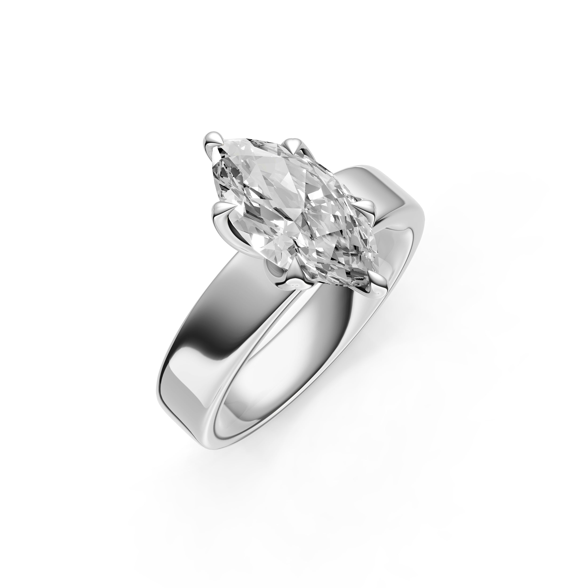 Petal Wide Engagement Ring (Marquise) Birmingham Jewelry Engagement Ring Birmingham Jewelry 