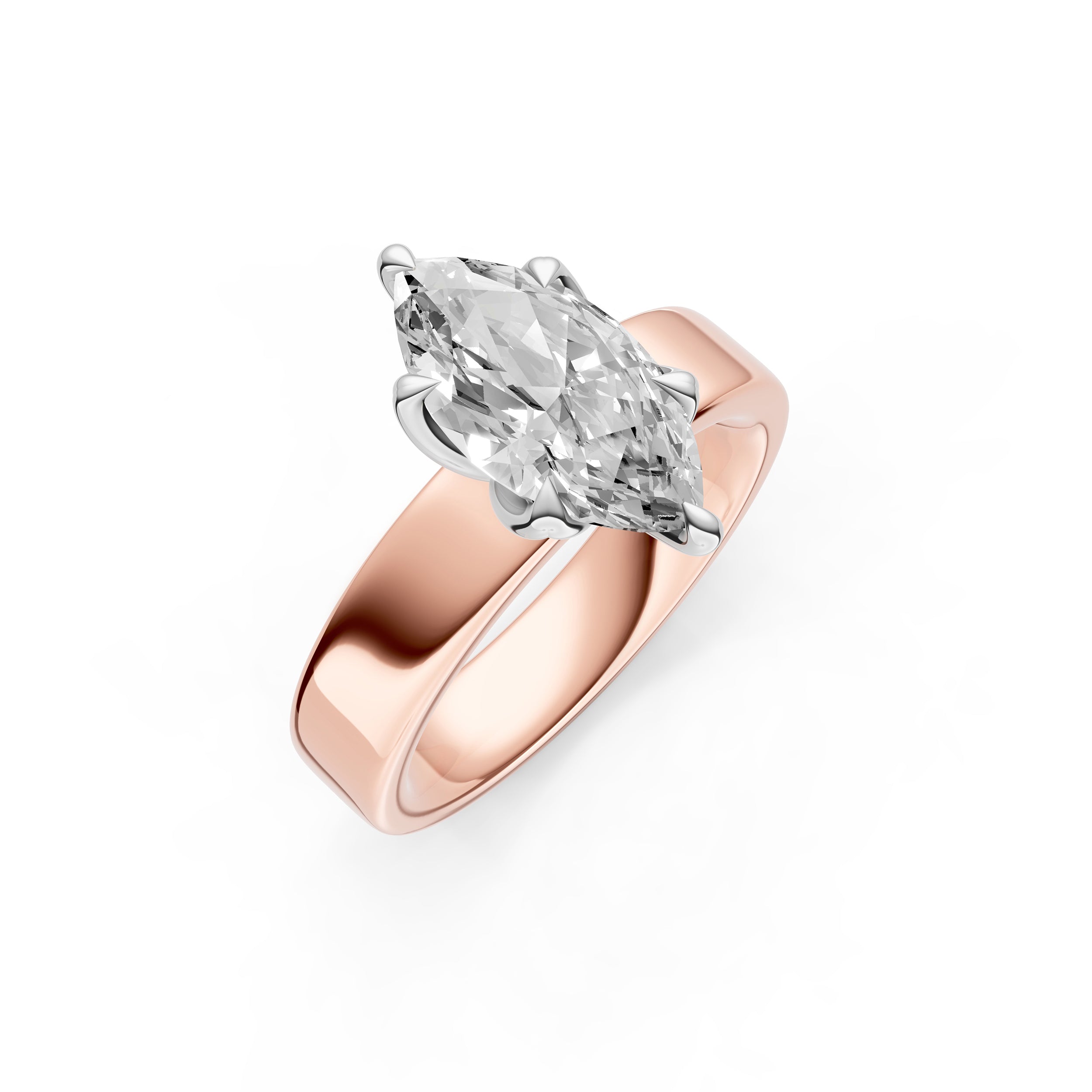 Petal Wide Engagement Ring (Marquise) Birmingham Jewelry Engagement Ring Birmingham Jewelry 