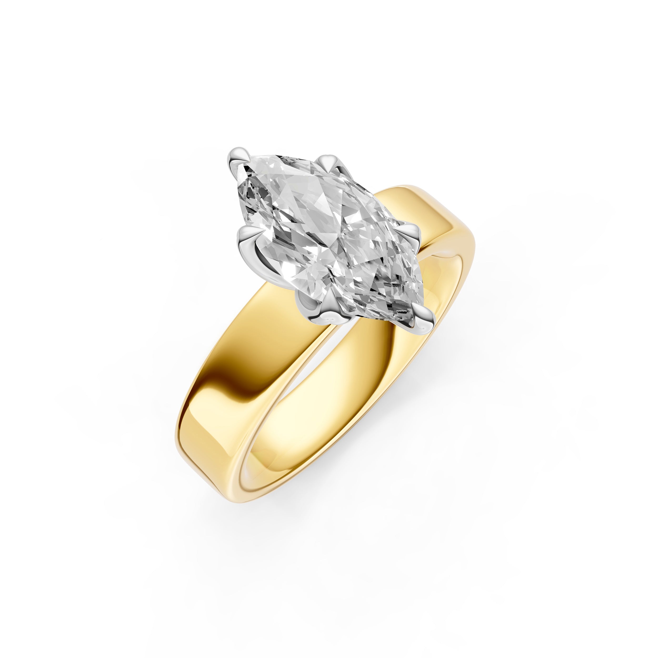 Petal Wide Engagement Ring (Marquise) Birmingham Jewelry Engagement Ring Birmingham Jewelry 