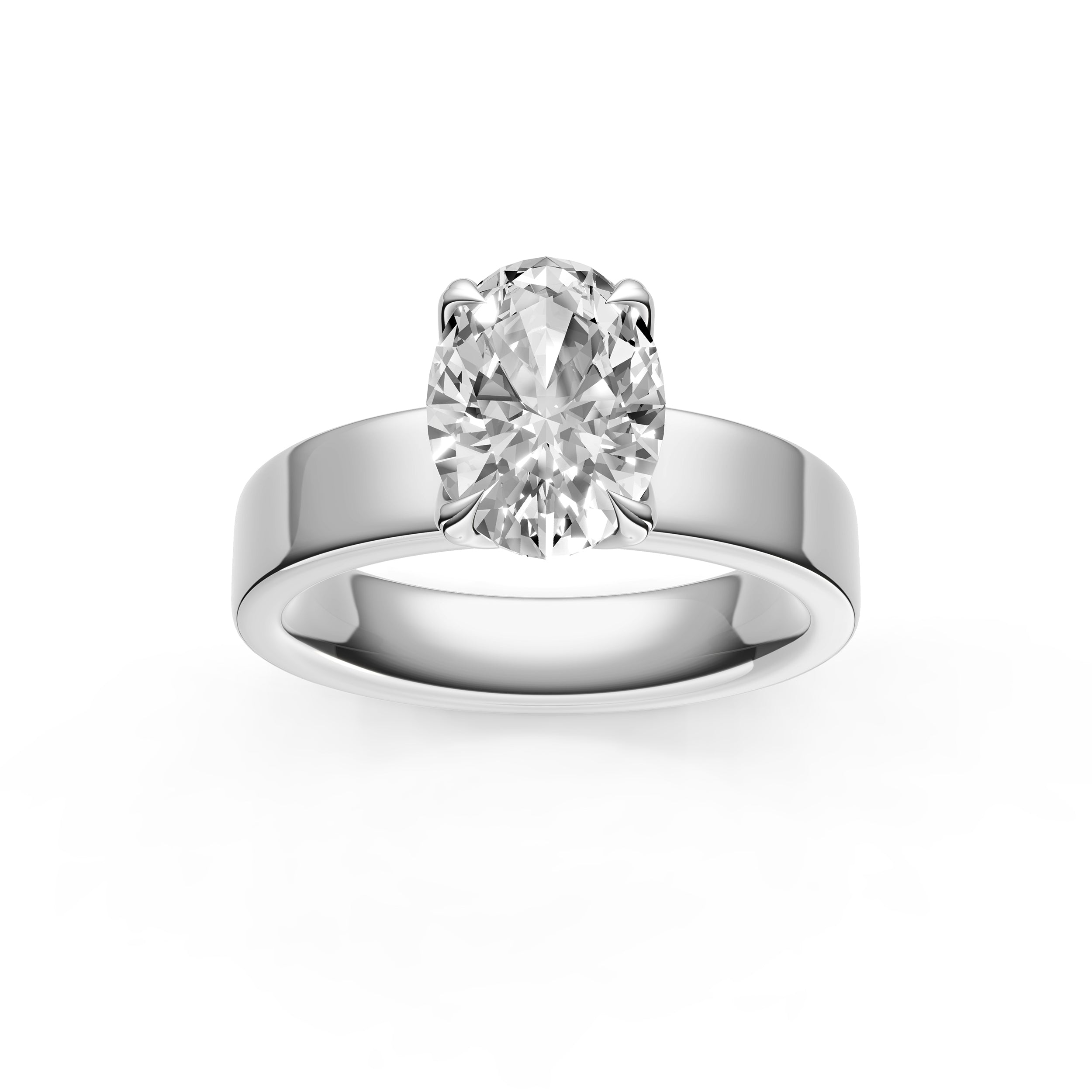 Petal Wide Engagement Ring (Oval) Birmingham Jewelry Engagement Ring Birmingham Jewelry 