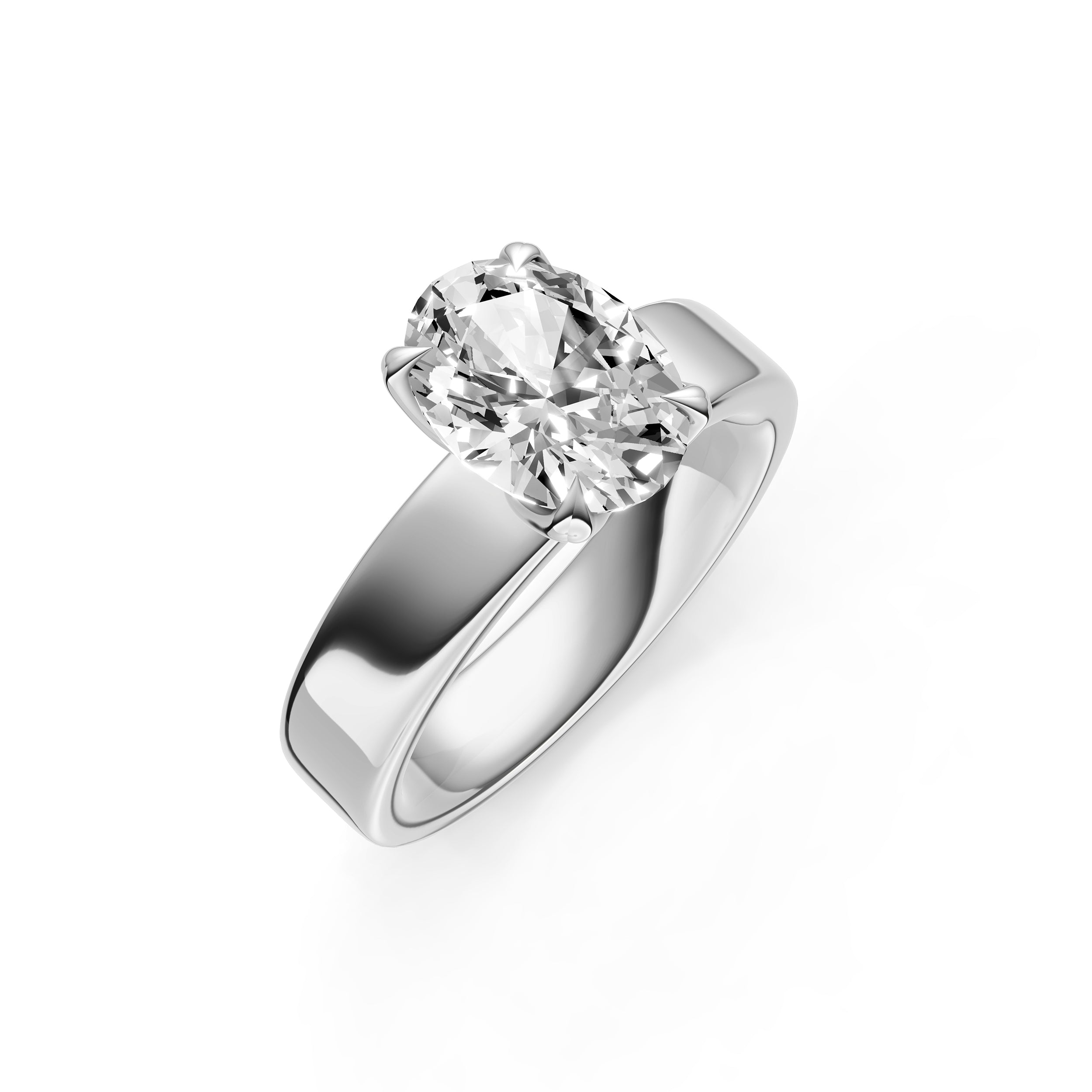 Petal Wide Engagement Ring (Oval) Birmingham Jewelry Engagement Ring Birmingham Jewelry 