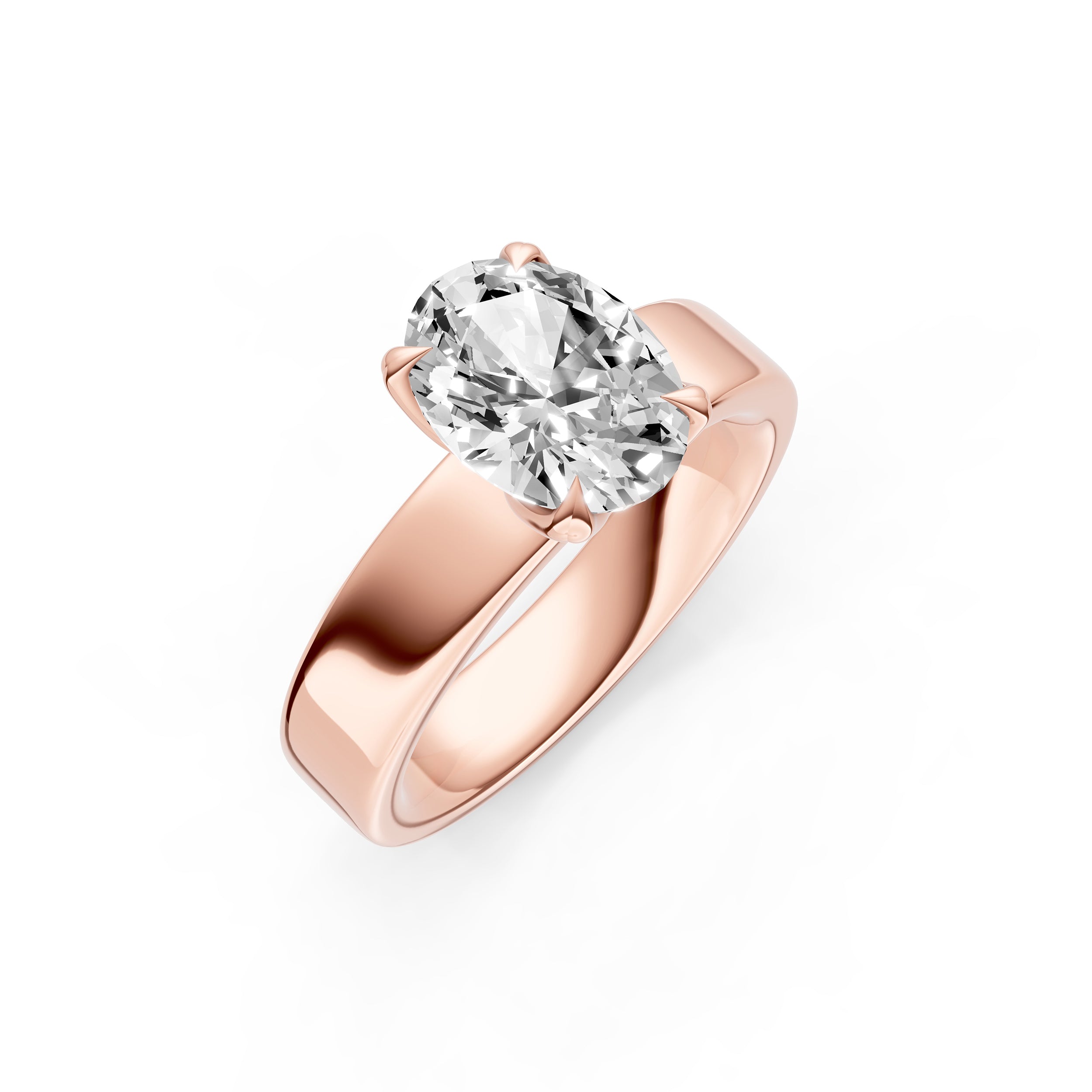 Petal Wide Engagement Ring (Oval) Birmingham Jewelry Engagement Ring Birmingham Jewelry 