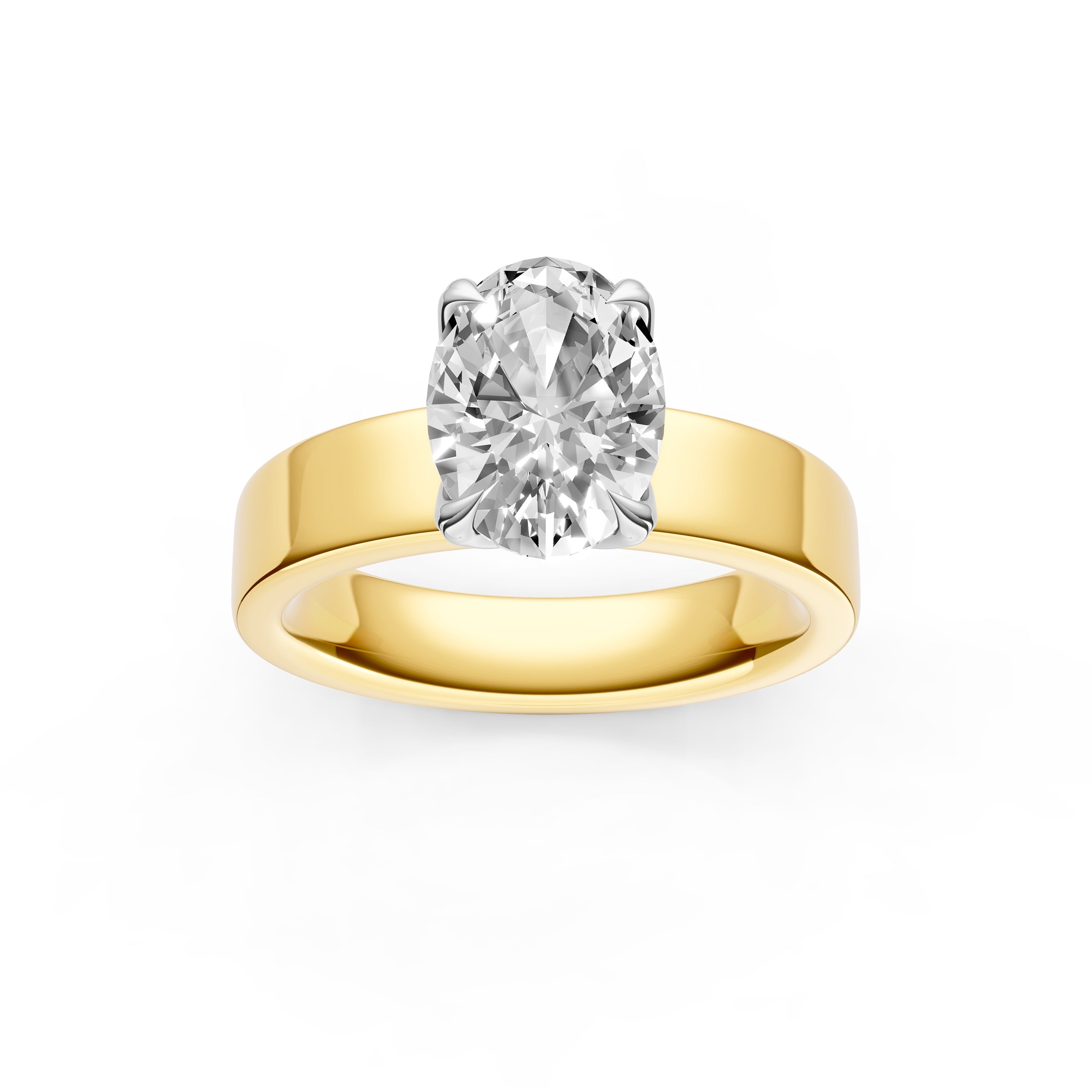 Petal Wide Engagement Ring (Oval) Birmingham Jewelry Engagement Ring Birmingham Jewelry 