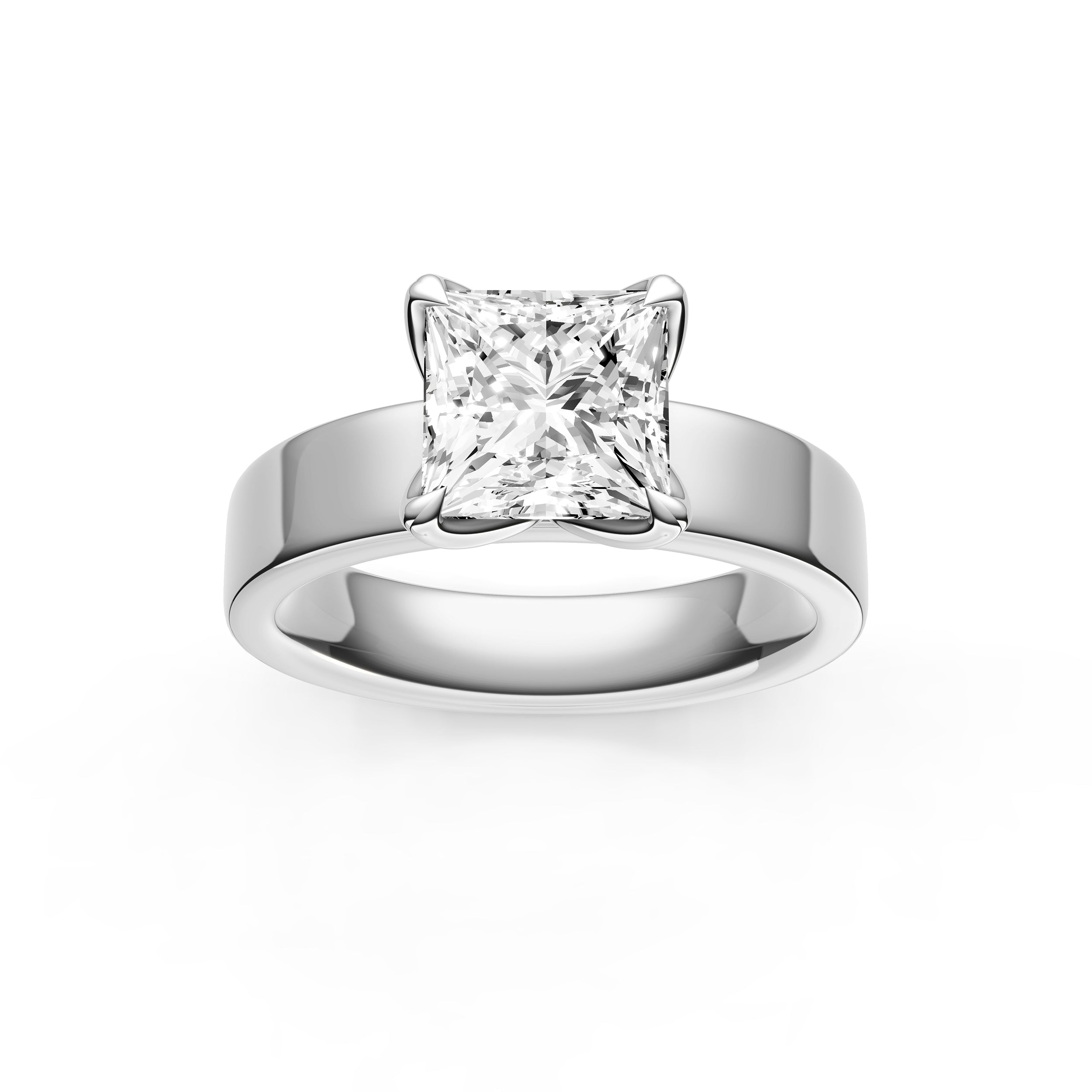 Petal Wide Engagement Ring (Princess Cut) Birmingham Jewelry Engagement Ring Birmingham Jewelry 