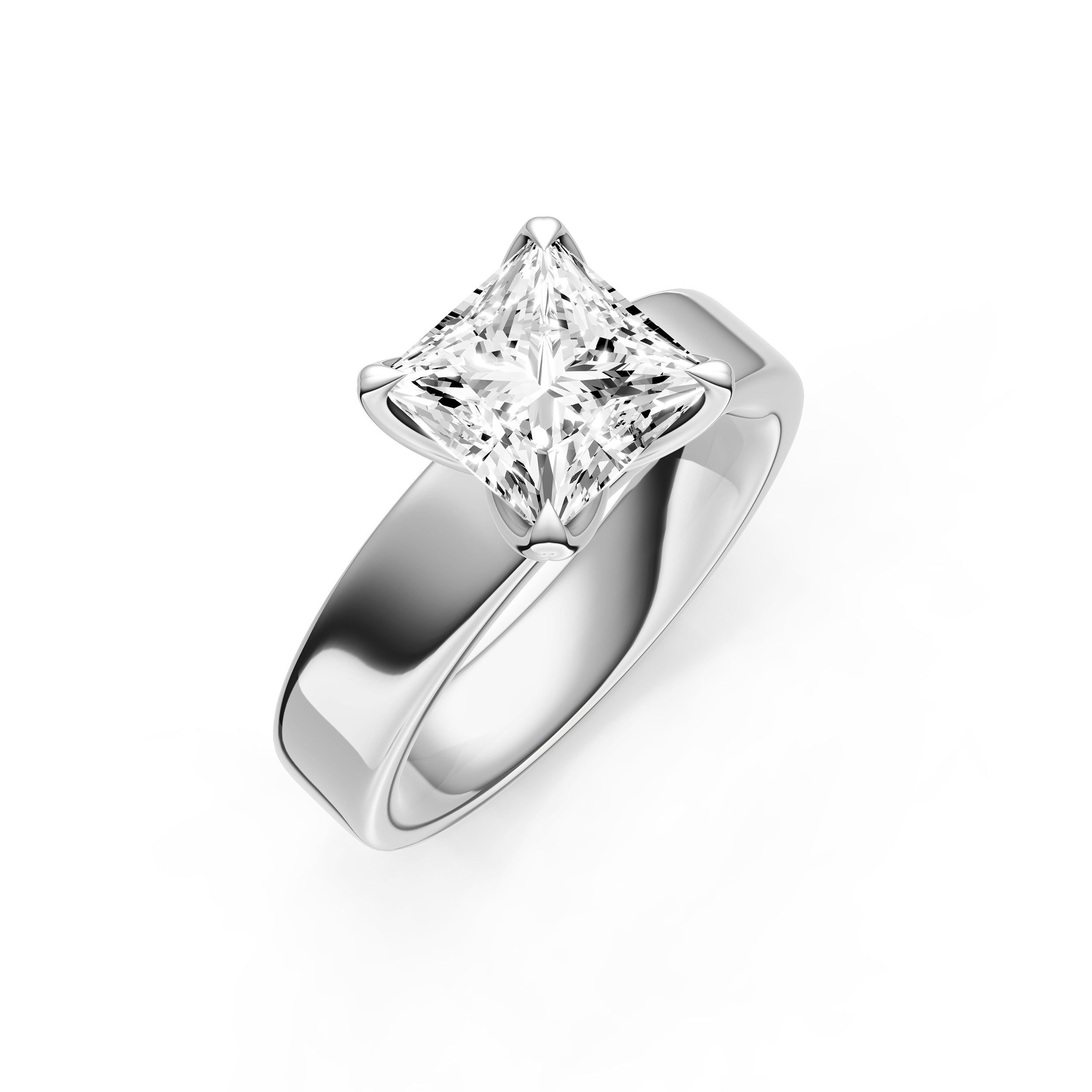 Petal Wide Engagement Ring (Princess Cut) Birmingham Jewelry Engagement Ring Birmingham Jewelry 