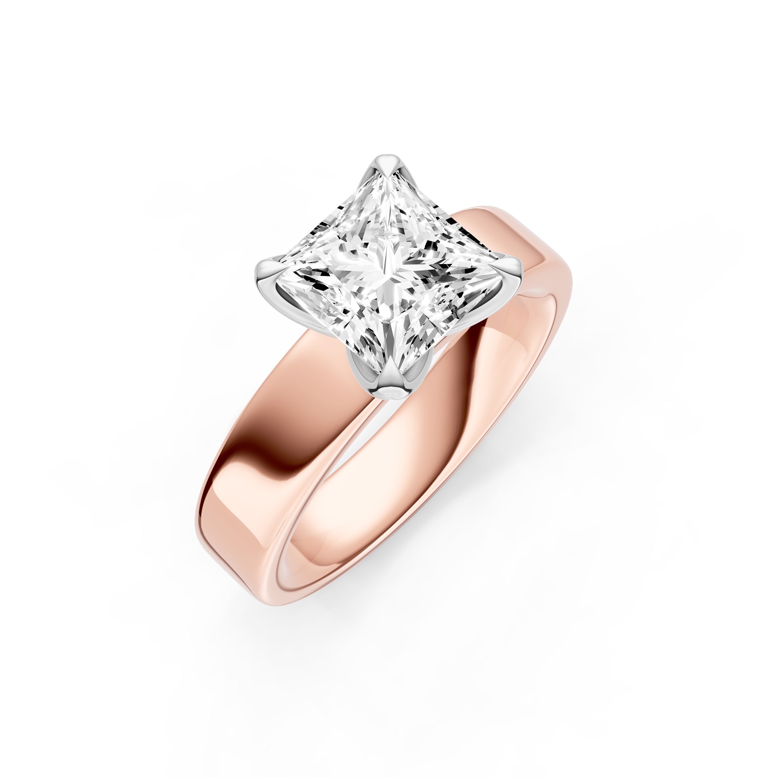 Petal Wide Engagement Ring (Princess Cut) Birmingham Jewelry Engagement Ring Birmingham Jewelry 