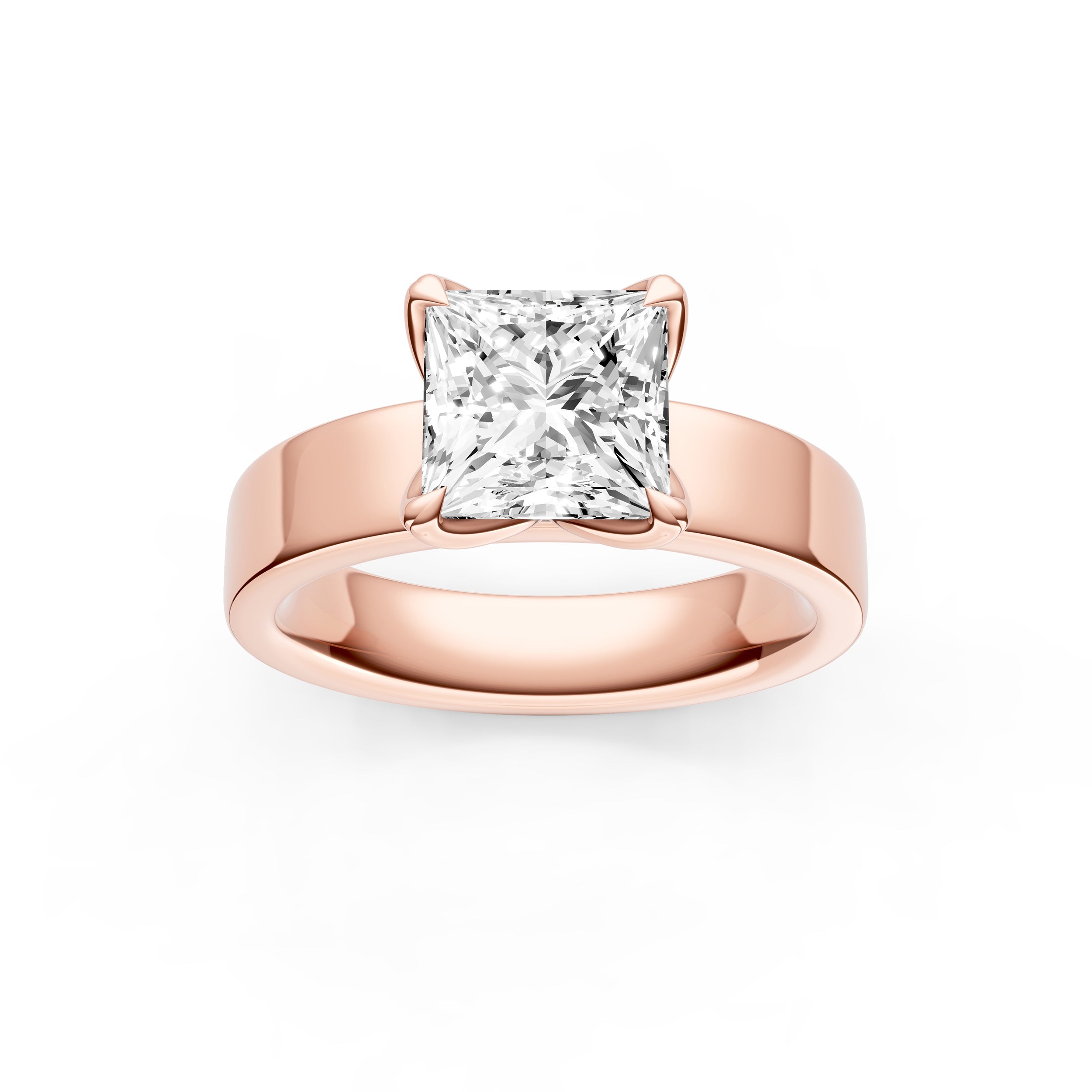 Petal Wide Engagement Ring (Princess Cut) Birmingham Jewelry Engagement Ring Birmingham Jewelry 