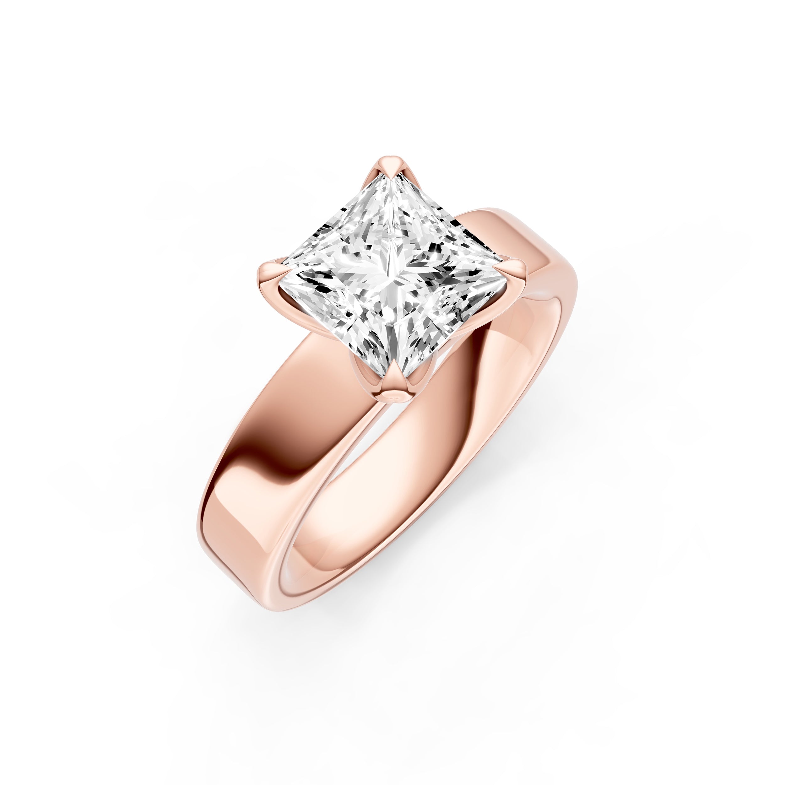 Petal Wide Engagement Ring (Princess Cut) Birmingham Jewelry Engagement Ring Birmingham Jewelry 