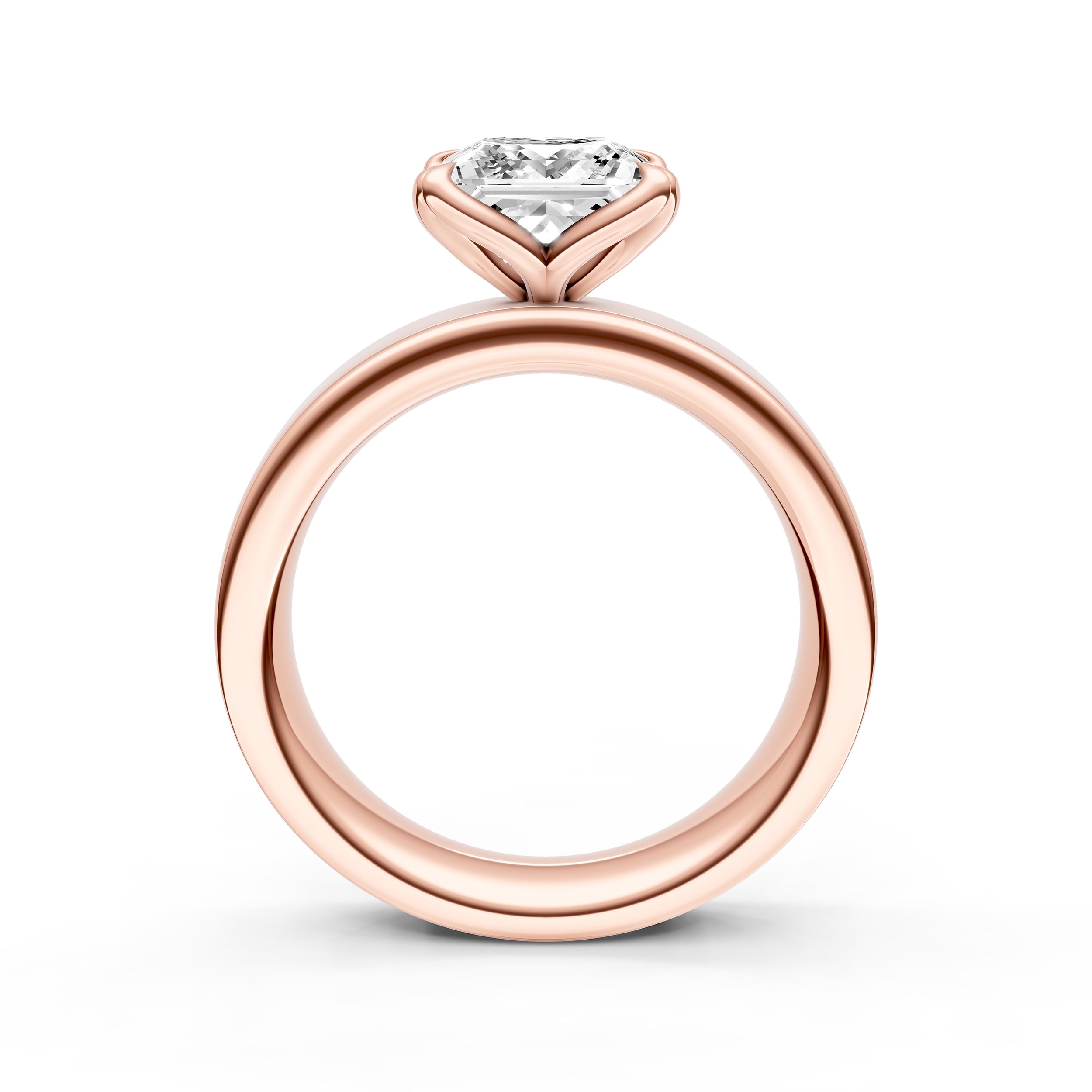 Petal Wide Engagement Ring (Princess Cut) Birmingham Jewelry Engagement Ring Birmingham Jewelry 