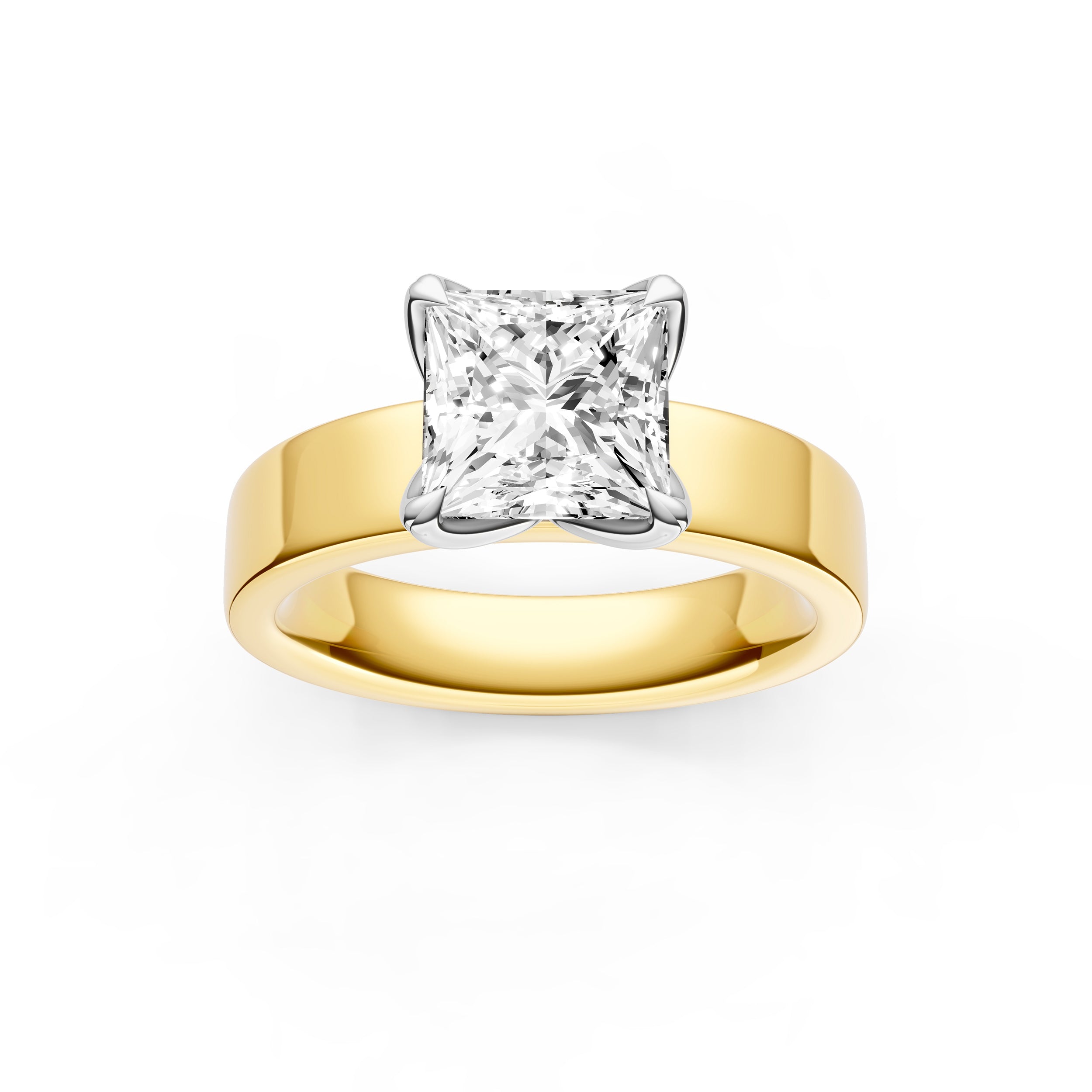 Petal Wide Engagement Ring (Princess Cut) Birmingham Jewelry Engagement Ring Birmingham Jewelry 