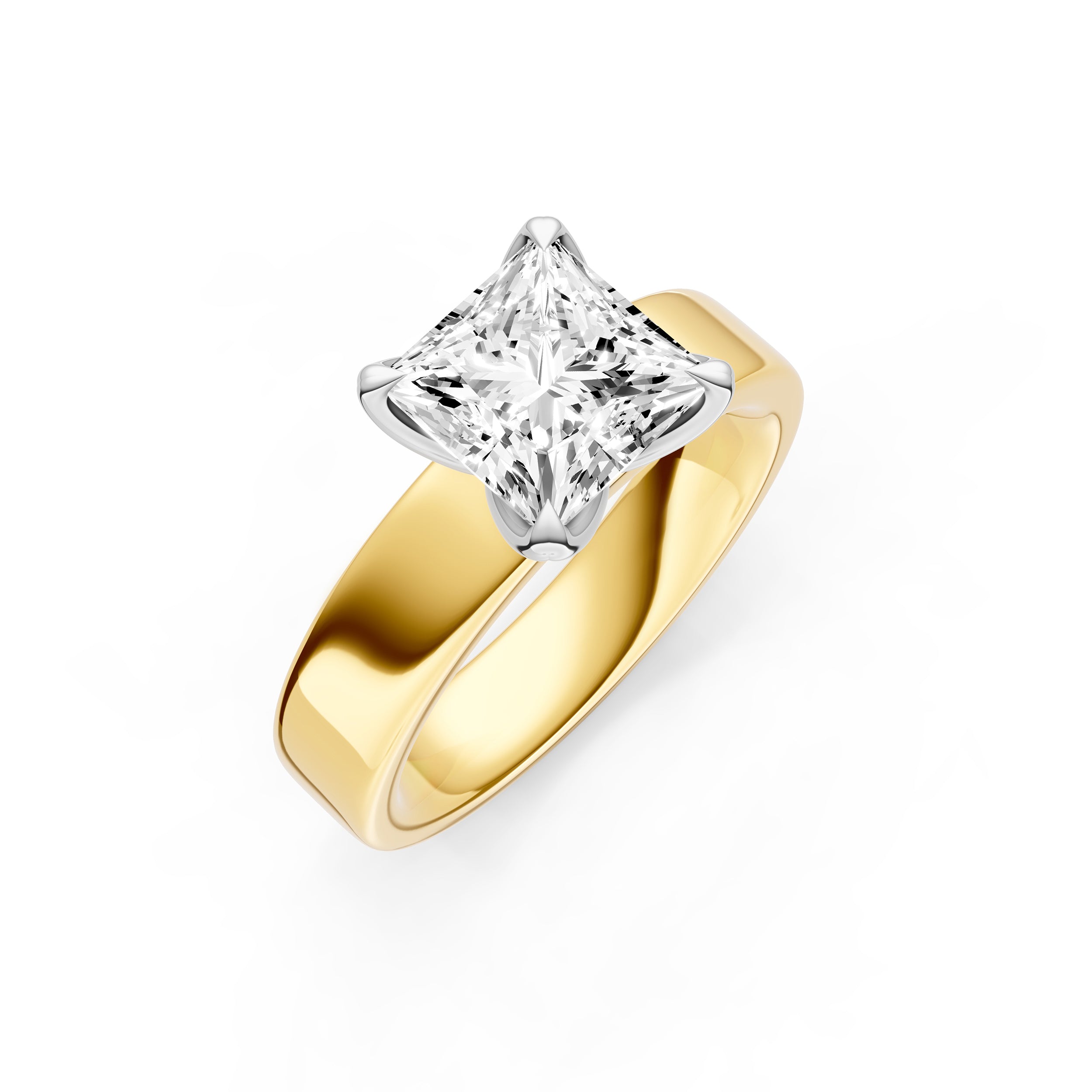 Petal Wide Engagement Ring (Princess Cut) Birmingham Jewelry Engagement Ring Birmingham Jewelry 