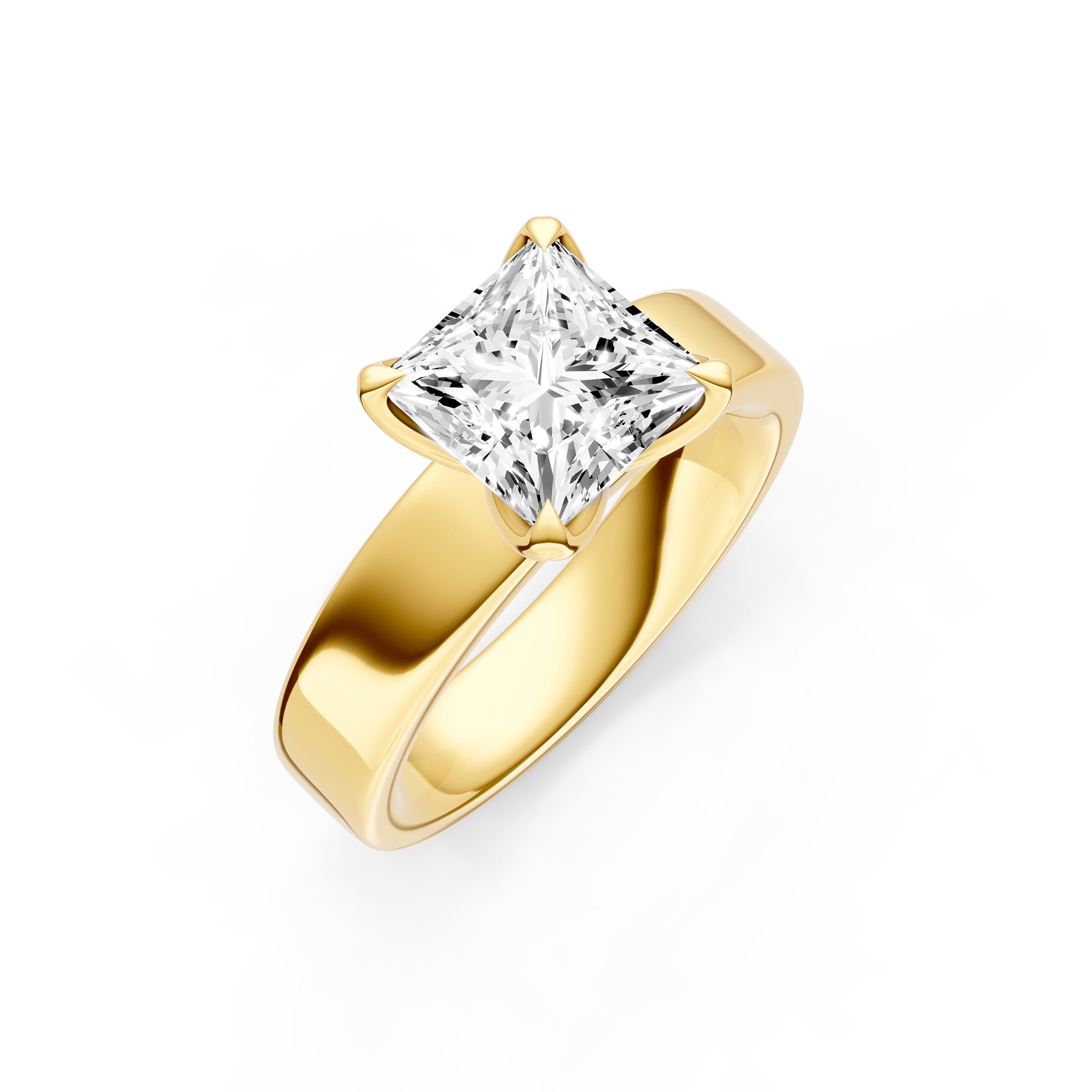 Petal Wide Engagement Ring (Princess Cut) Birmingham Jewelry Engagement Ring Birmingham Jewelry 