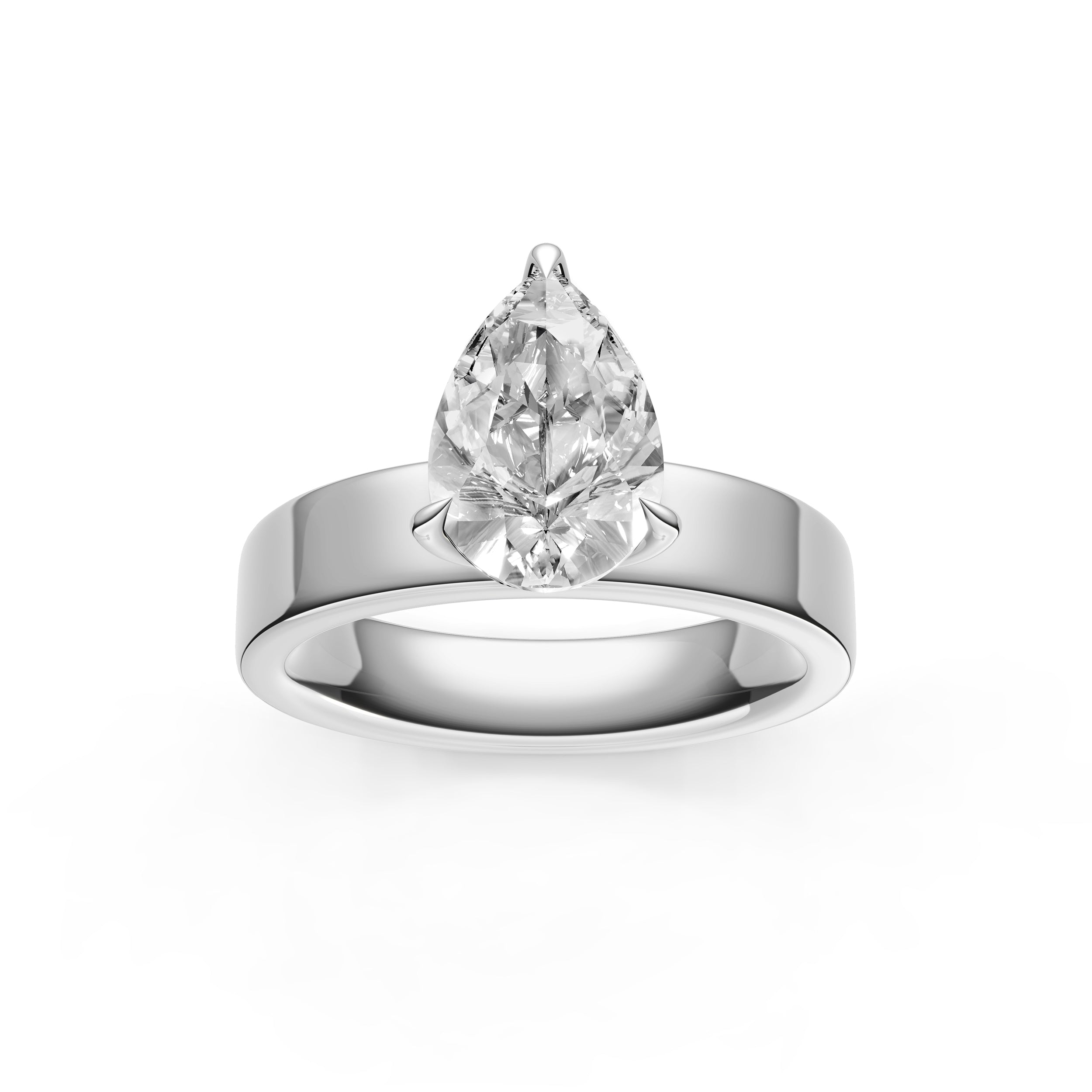 Petal Wide Engagement Ring (Pear Shape)