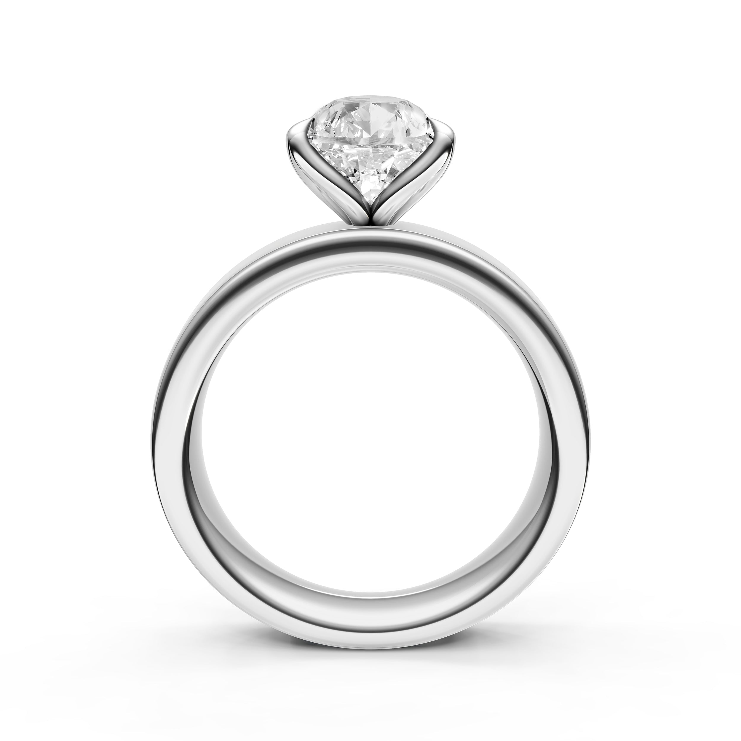 Petal Wide Engagement Ring (Pear Shape)