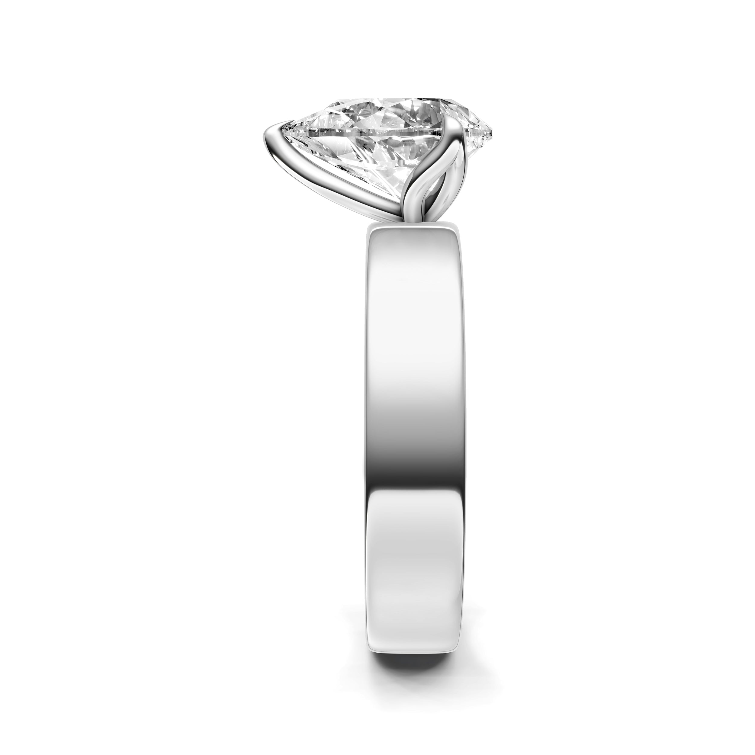 Petal Wide Engagement Ring (Pear Shape)