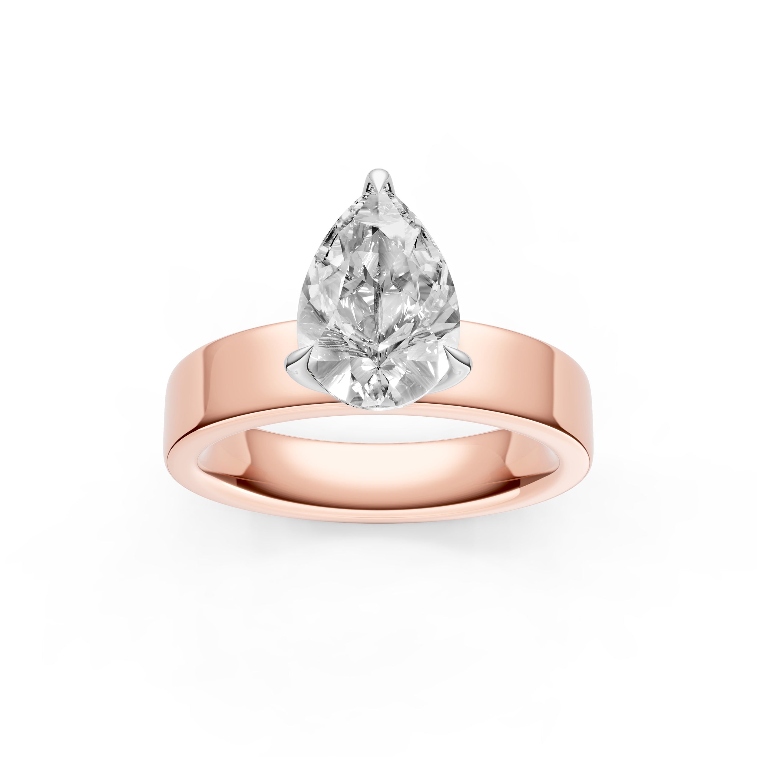 Petal Wide Engagement Ring (Pear Shape)