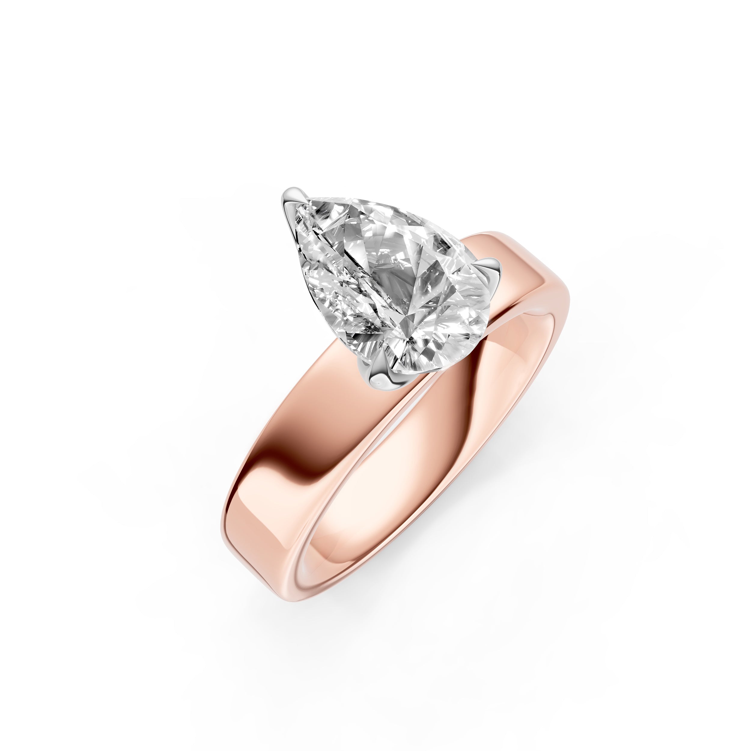 Petal Wide Engagement Ring (Pear Shape)