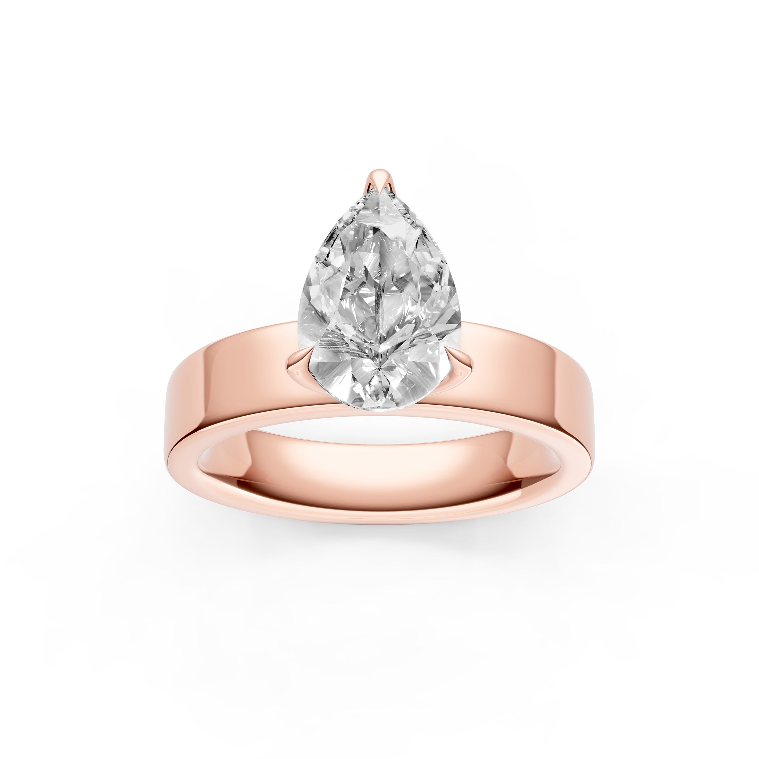 Petal Wide Engagement Ring (Pear Shape)