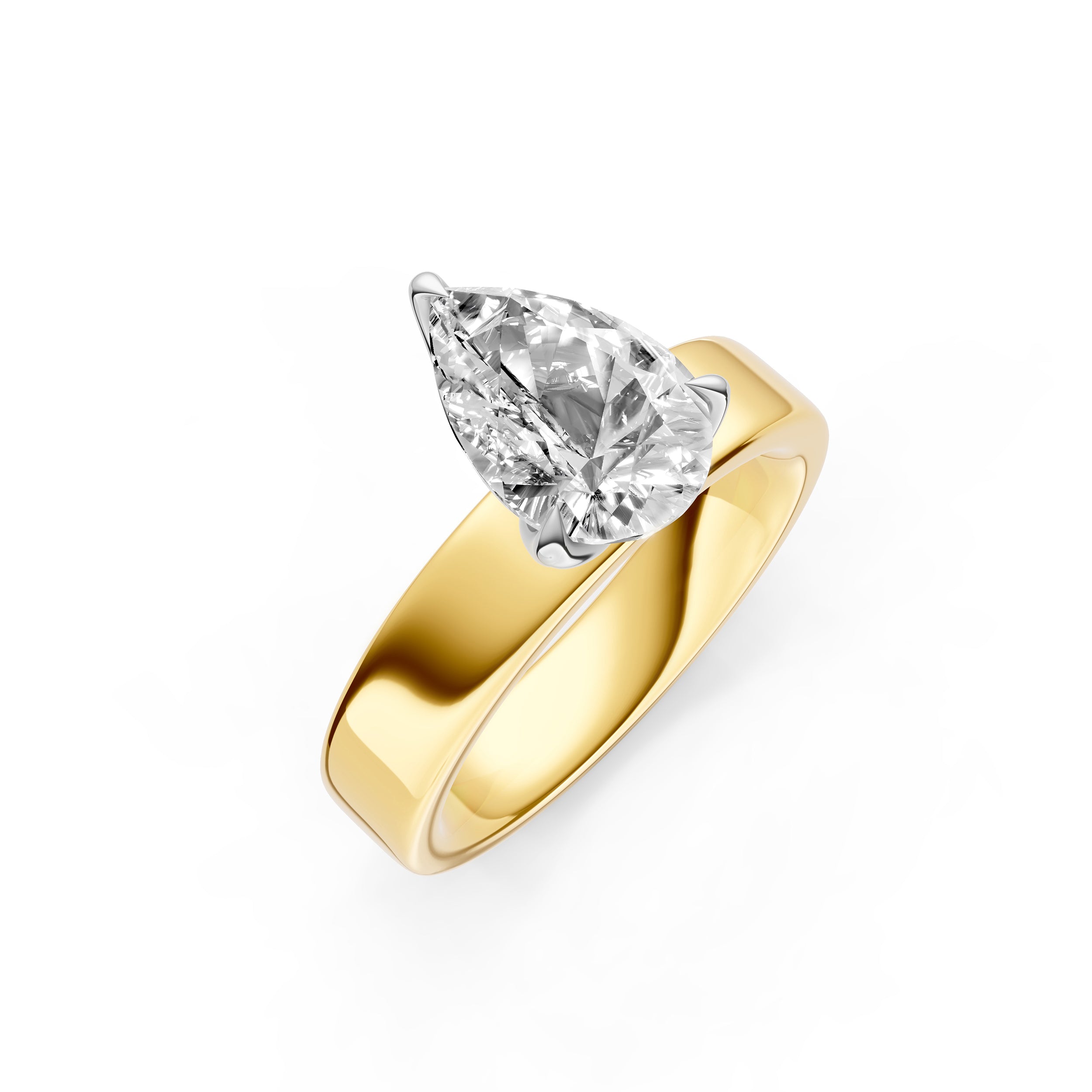 Petal Wide Engagement Ring (Pear Shape)