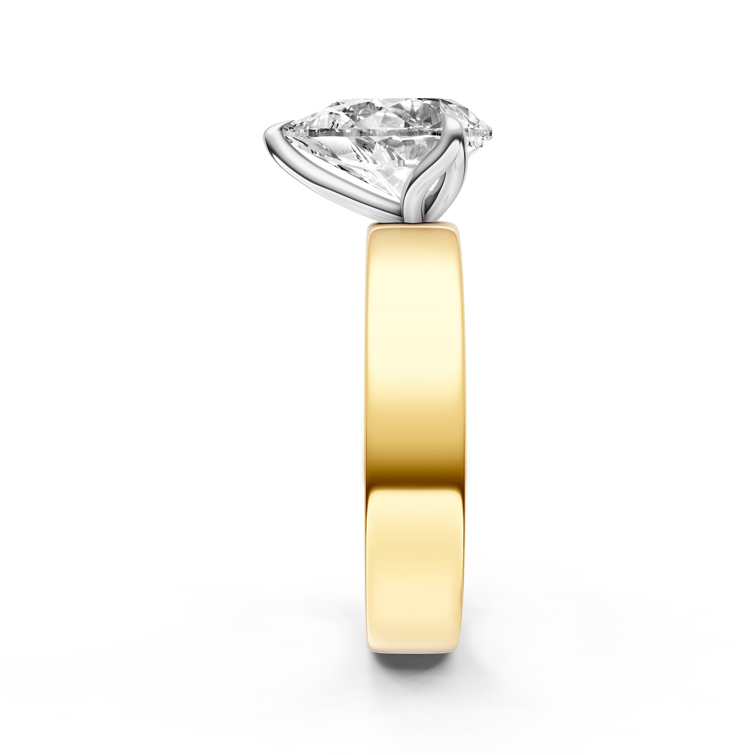 Petal Wide Engagement Ring (Pear Shape)