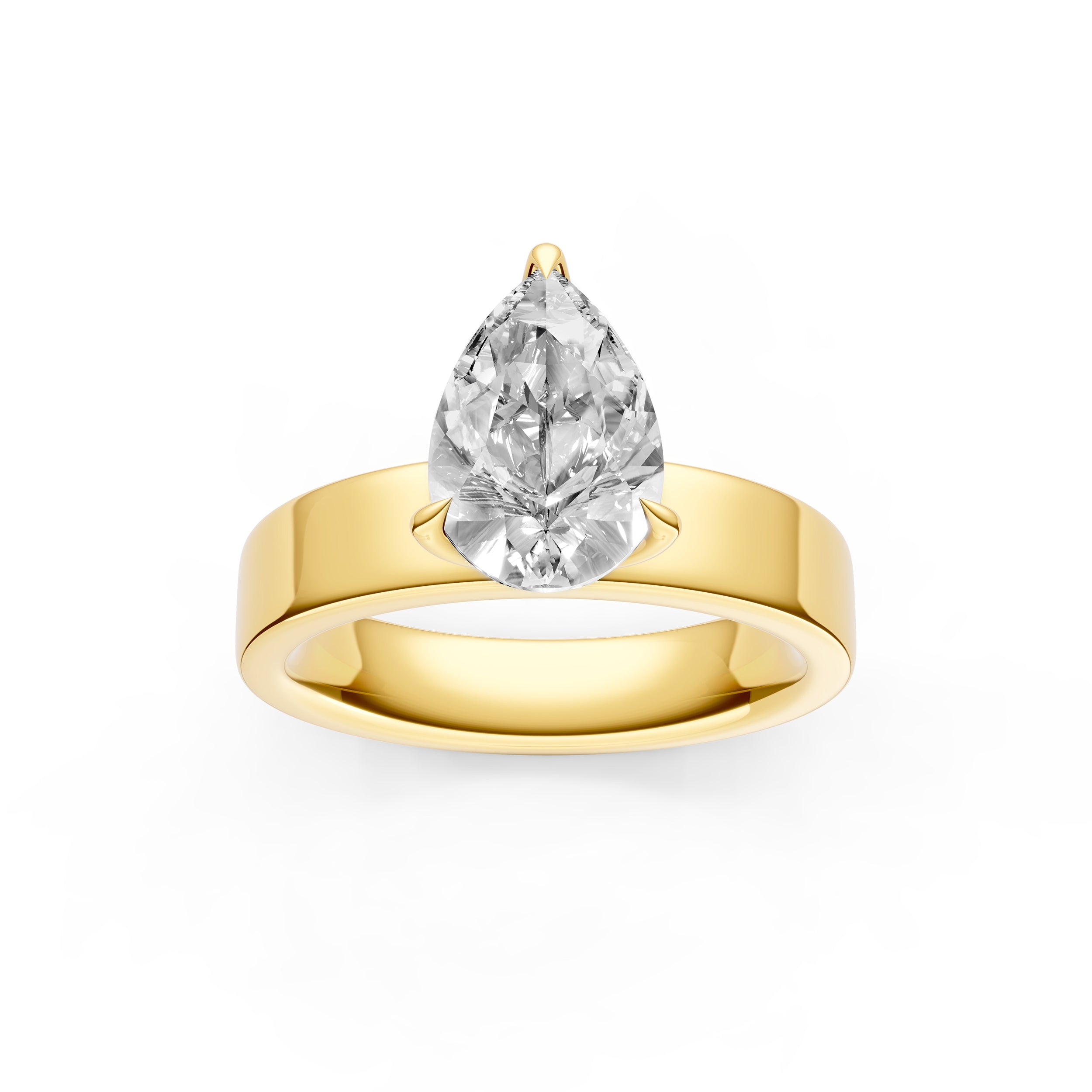 Petal Wide Engagement Ring (Pear Shape)