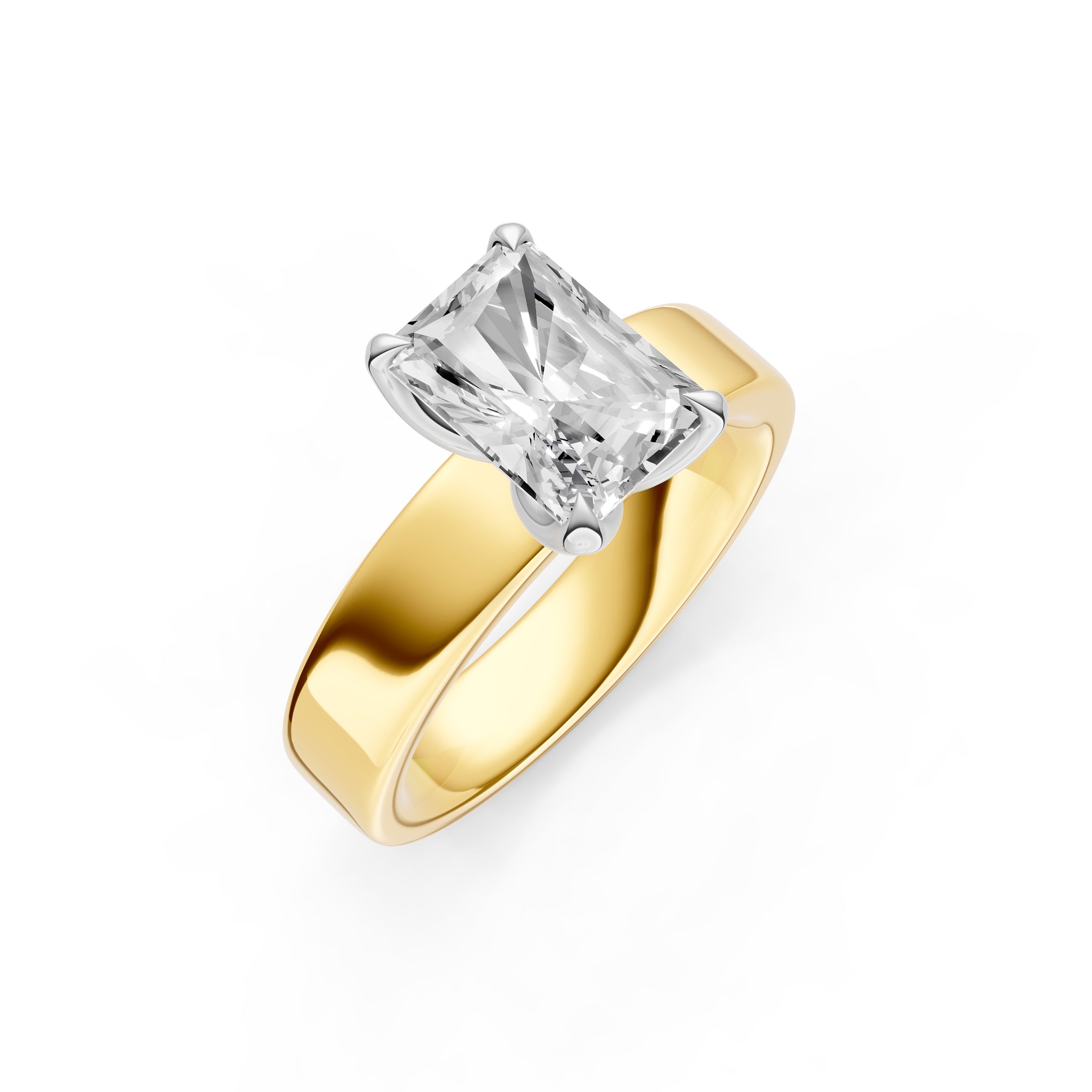 Petal Wide Engagement Ring (Radiant) Birmingham Jewelry Engagement Ring Birmingham Jewelry 