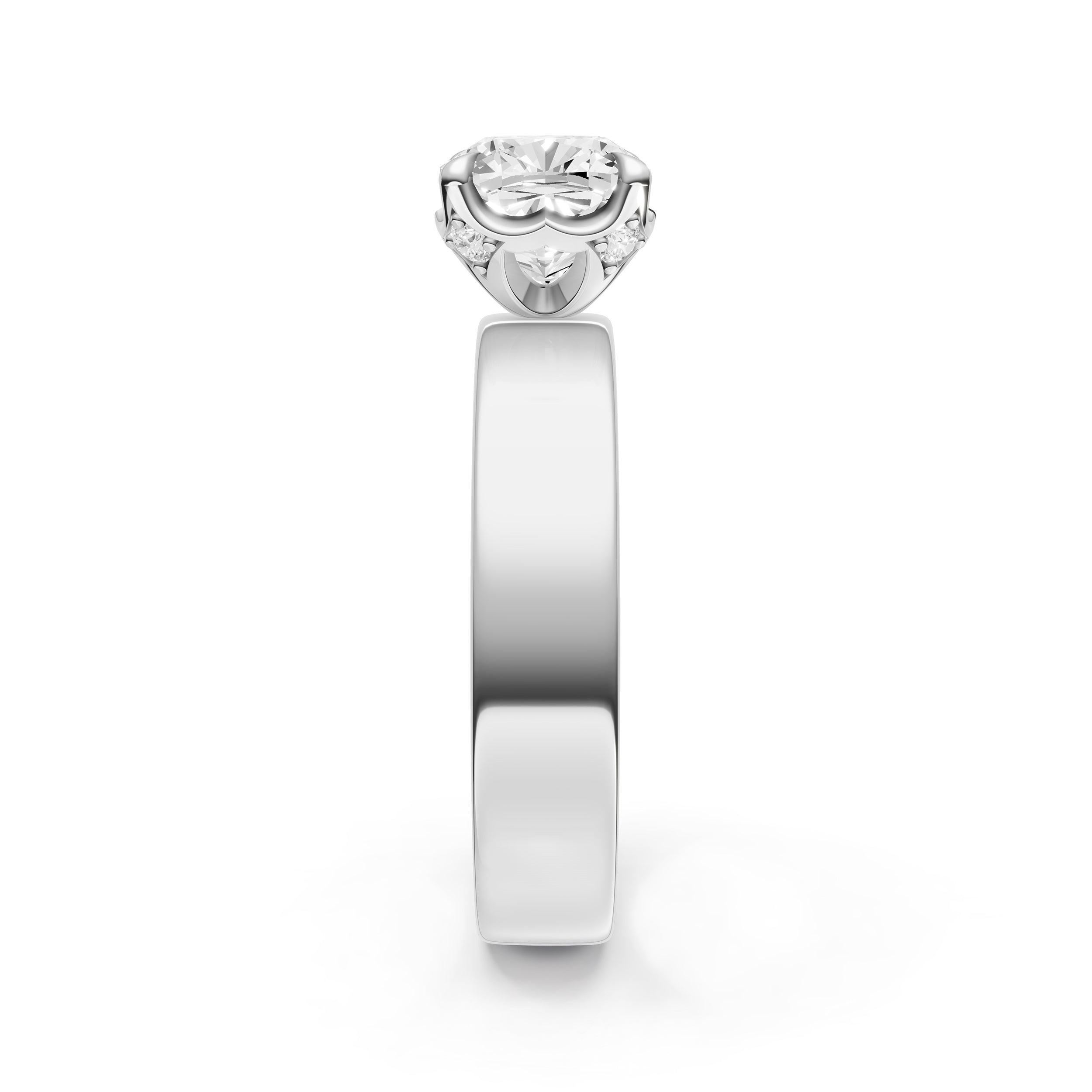 Crown Wide Engagement Ring (Cushion) Birmingham Jewelry Engagement Ring Birmingham Jewelry 