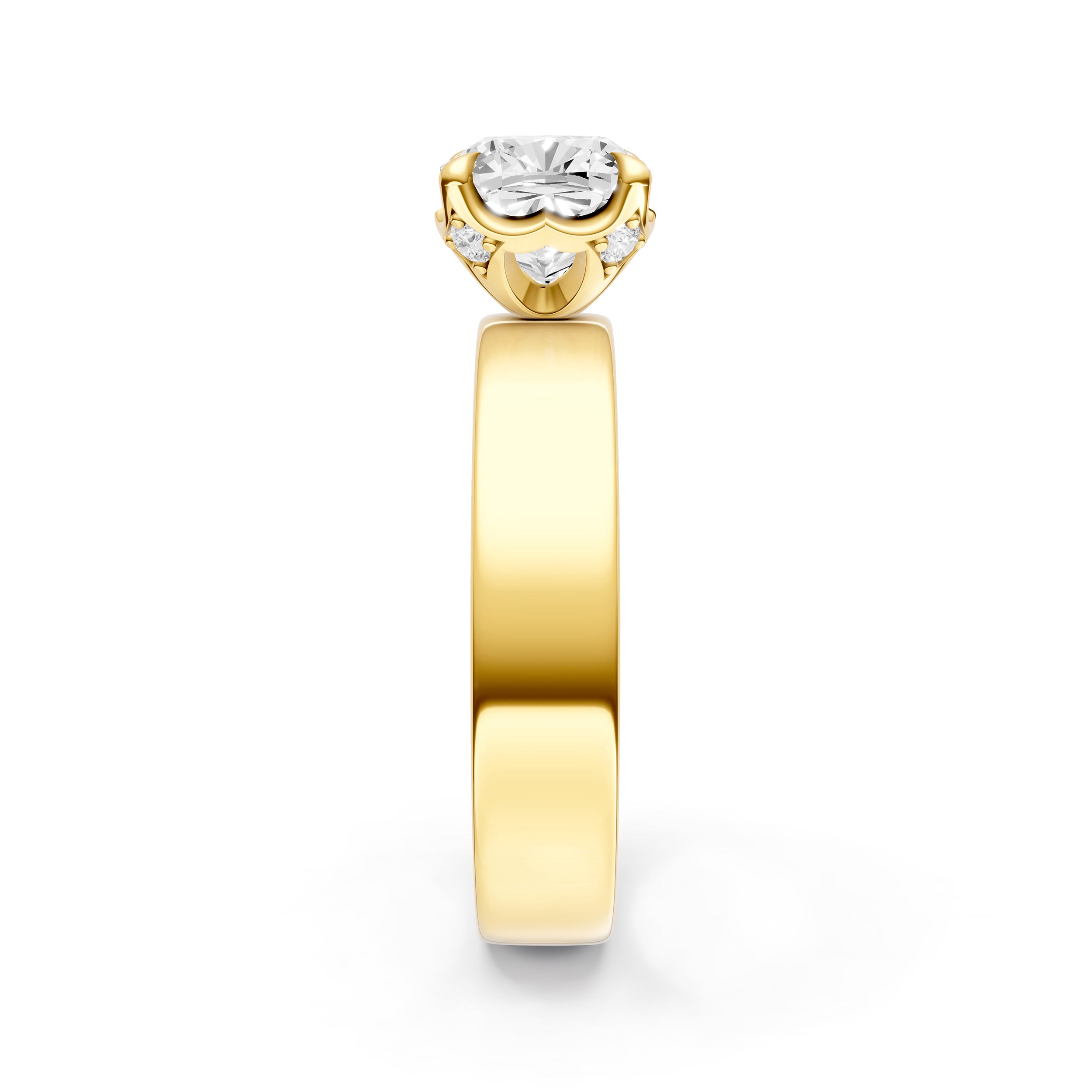 Crown Wide Engagement Ring (Cushion) Birmingham Jewelry Engagement Ring Birmingham Jewelry 