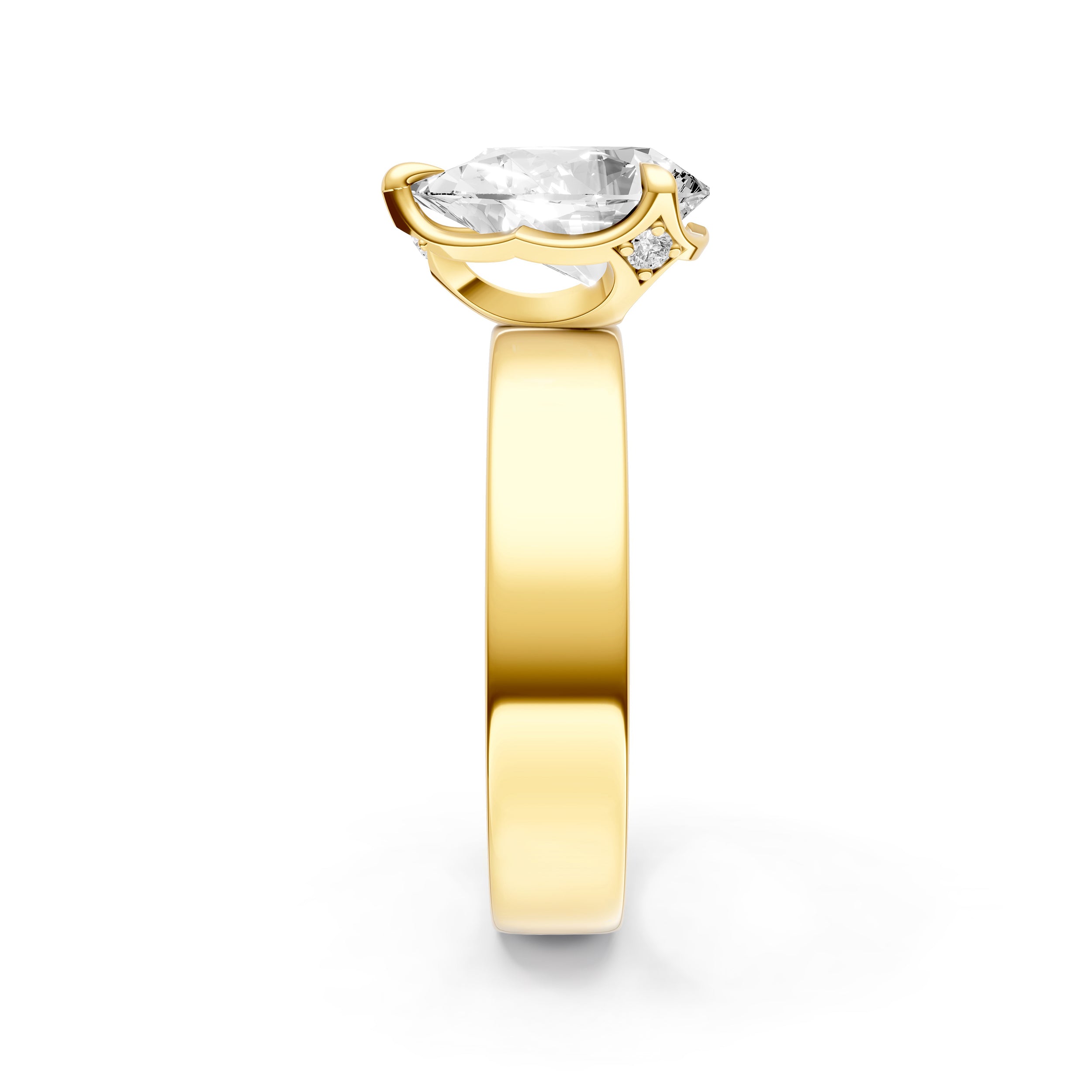 Crown Wide Engagement Ring (Pear Shape) Birmingham Jewelry Engagement Ring Birmingham Jewelry 