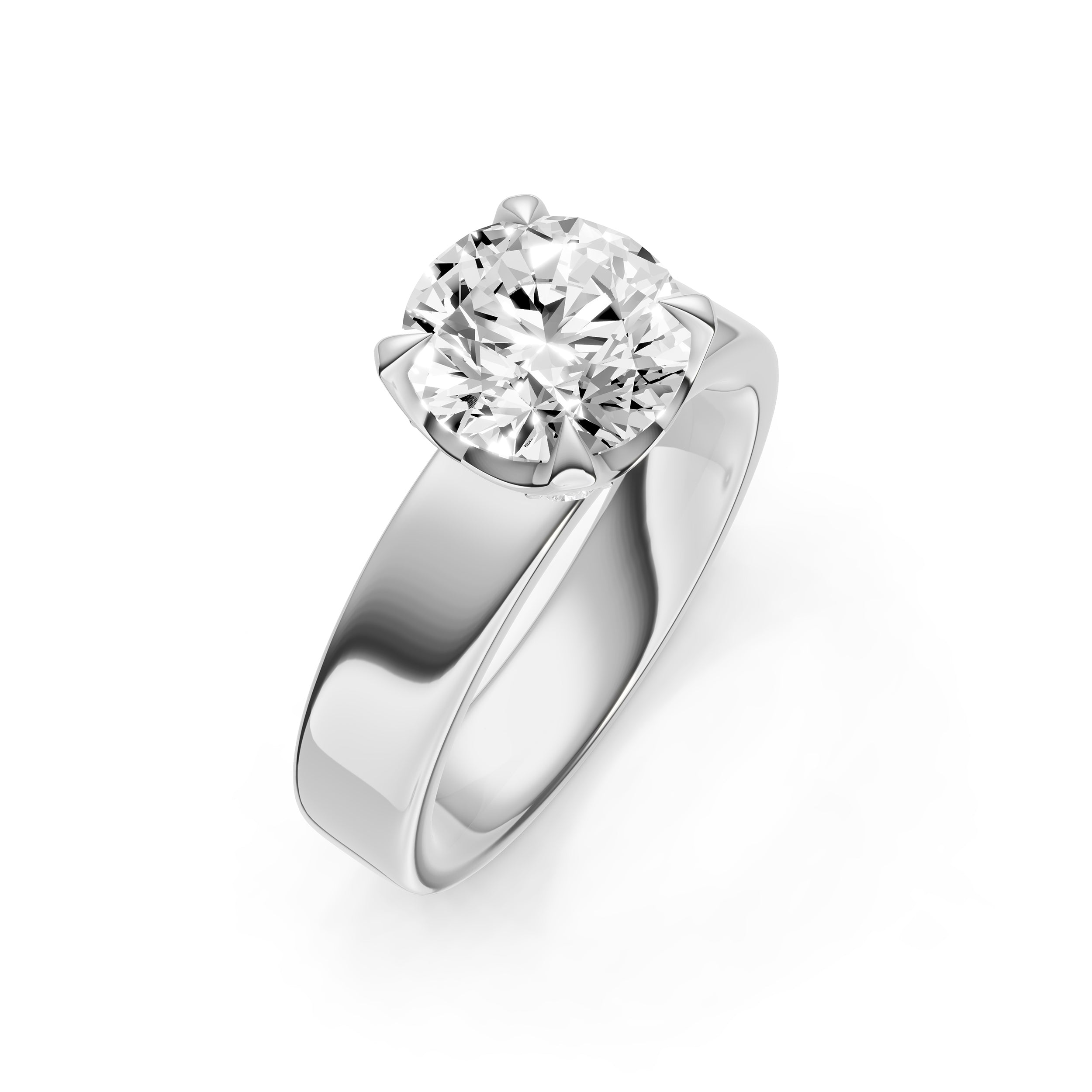 Crown Wide Engagement Ring (Round) Birmingham Jewelry Engagement Ring Birmingham Jewelry 