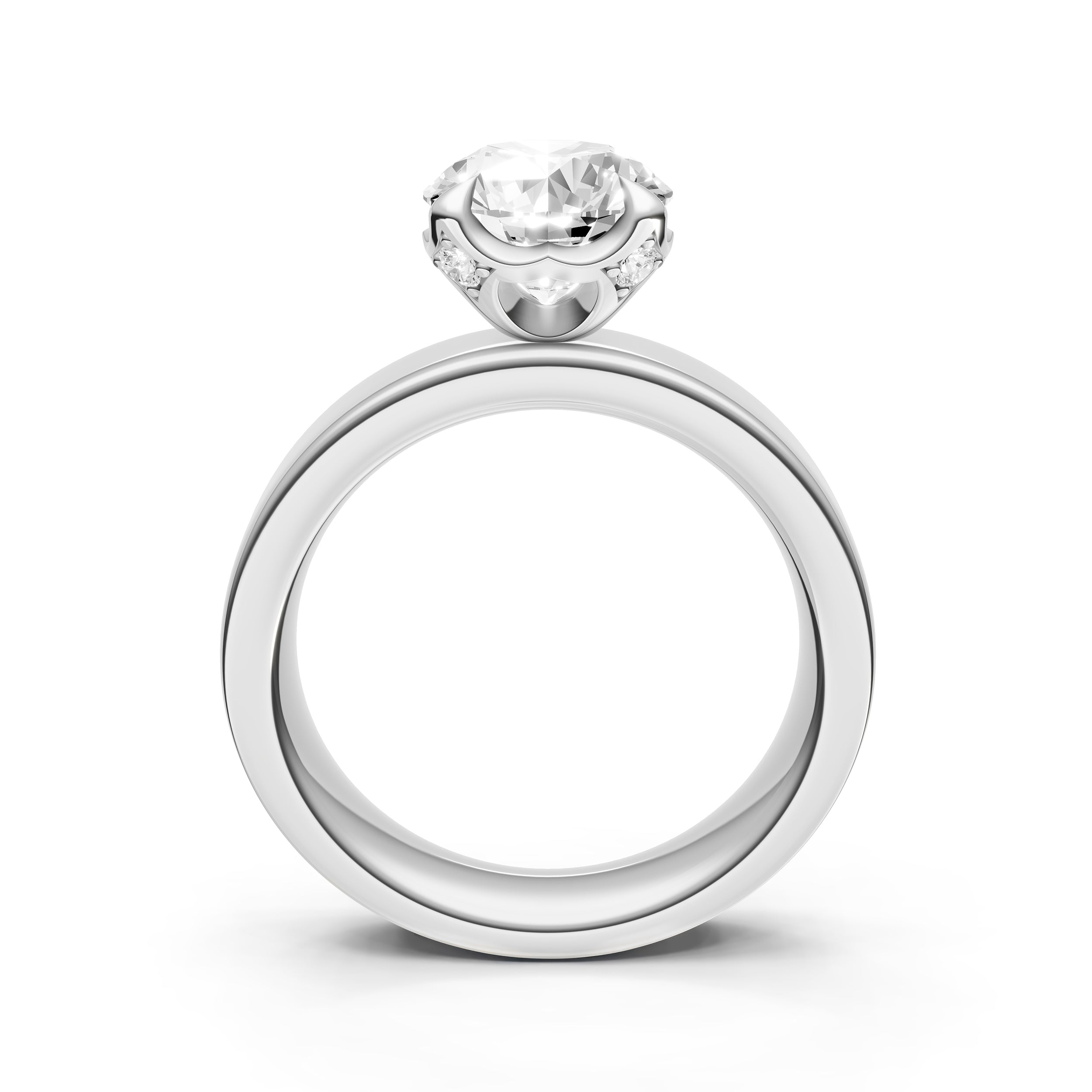 Crown Wide Engagement Ring (Round) Birmingham Jewelry Engagement Ring Birmingham Jewelry 