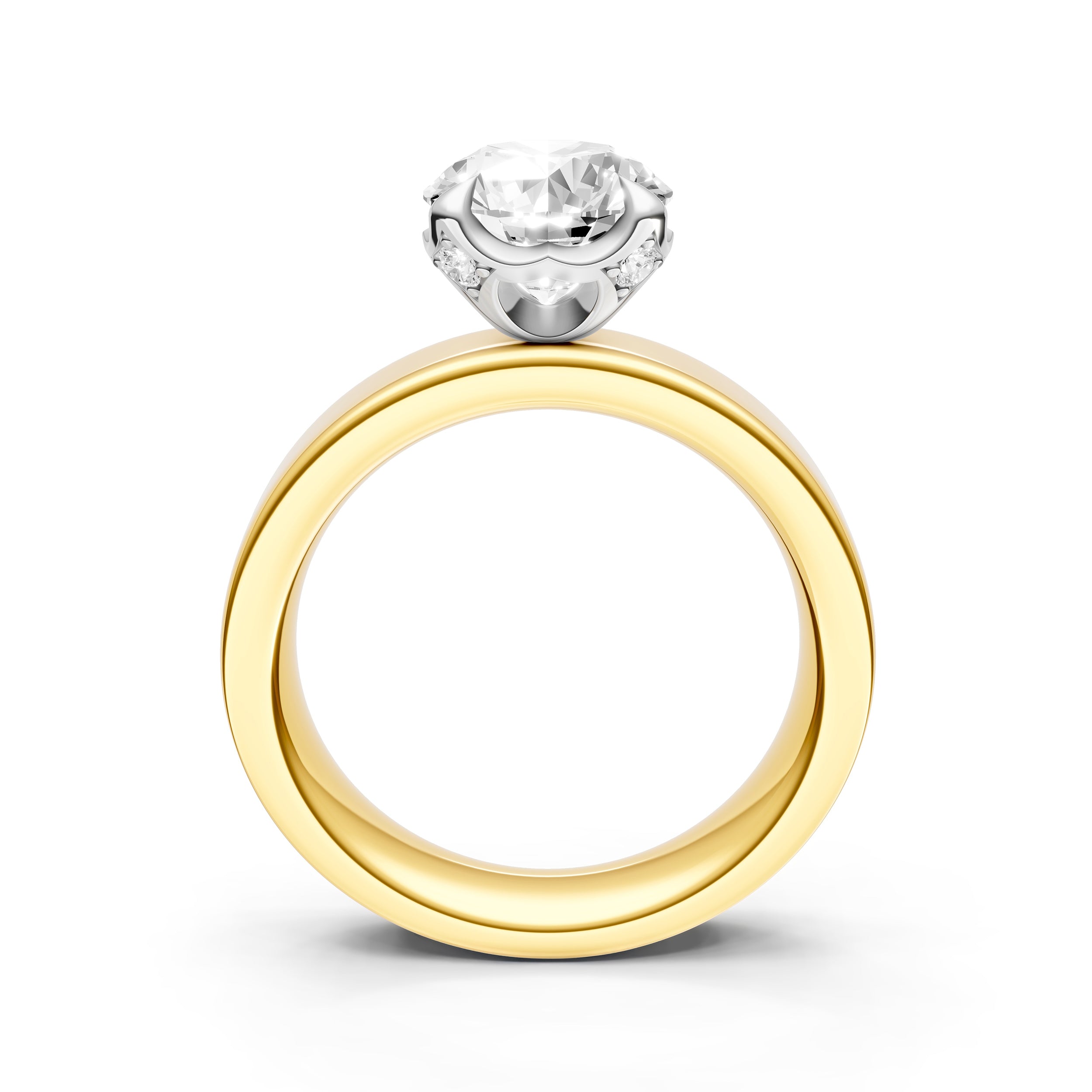 Crown Wide Engagement Ring (Round) Birmingham Jewelry Engagement Ring Birmingham Jewelry 