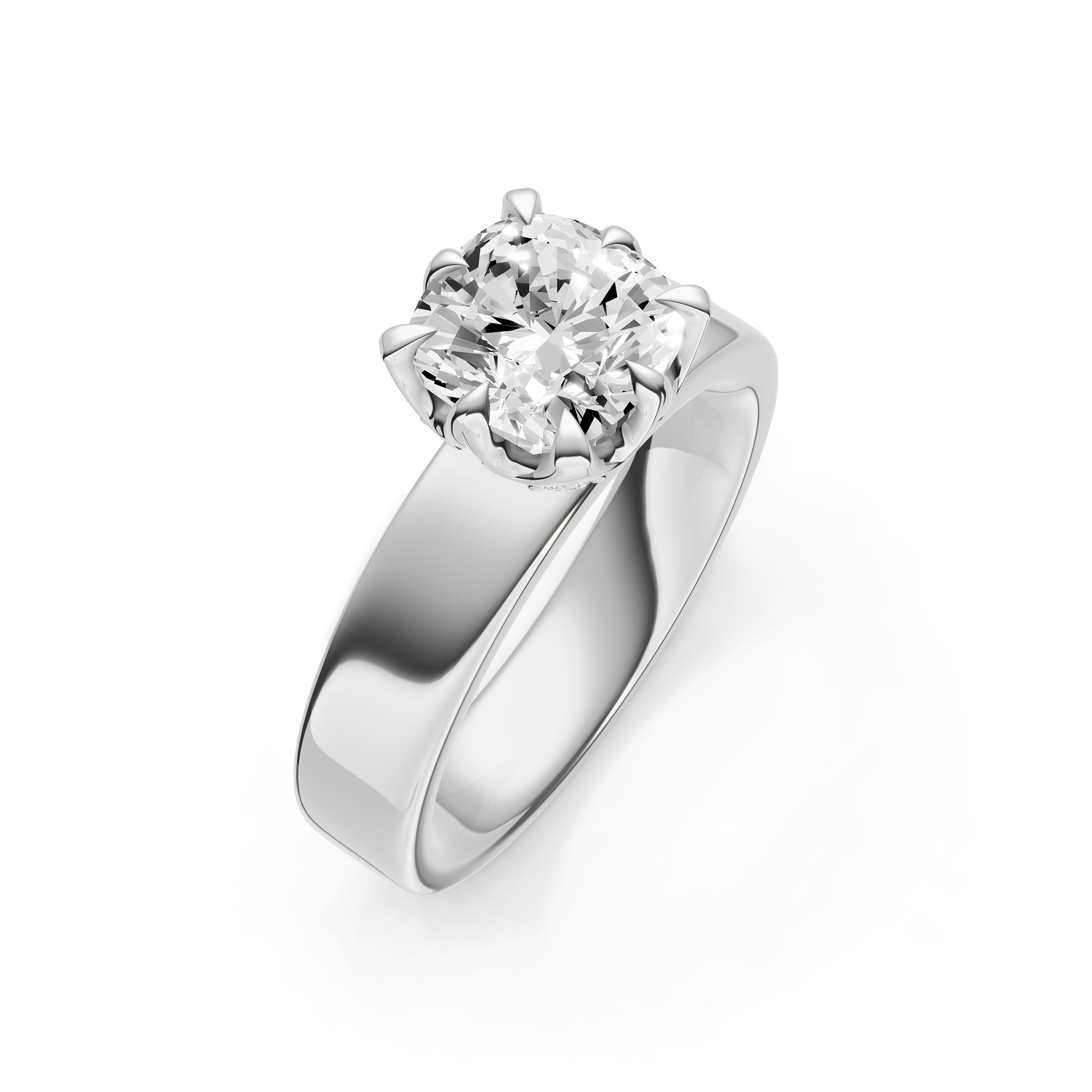 Crown 8-Prong Wide Engagement Ring (Cushion) Birmingham Jewelry Engagement Ring Birmingham Jewelry 
