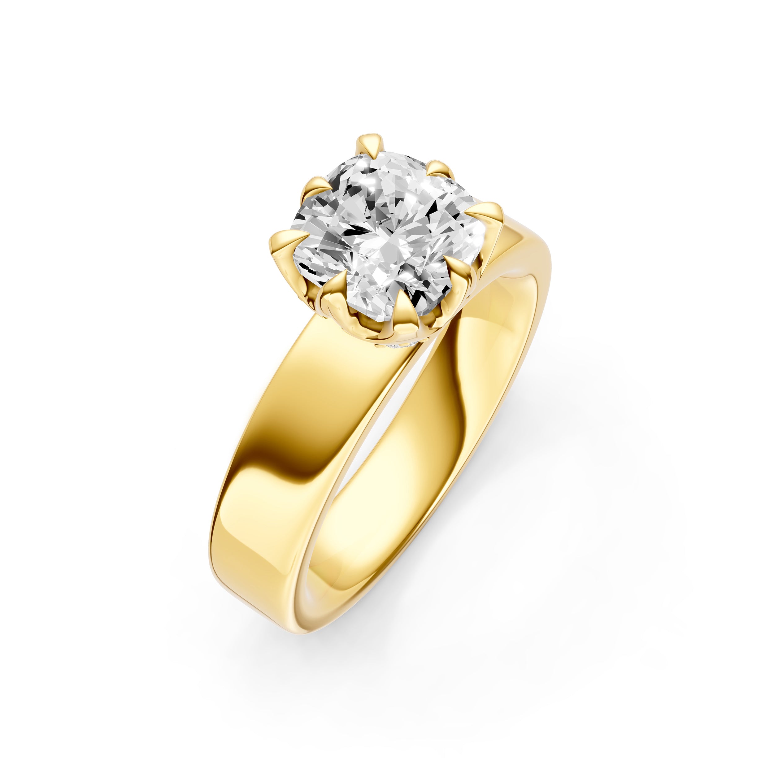 Crown 8-Prong Wide Engagement Ring (Cushion) Birmingham Jewelry Engagement Ring Birmingham Jewelry 