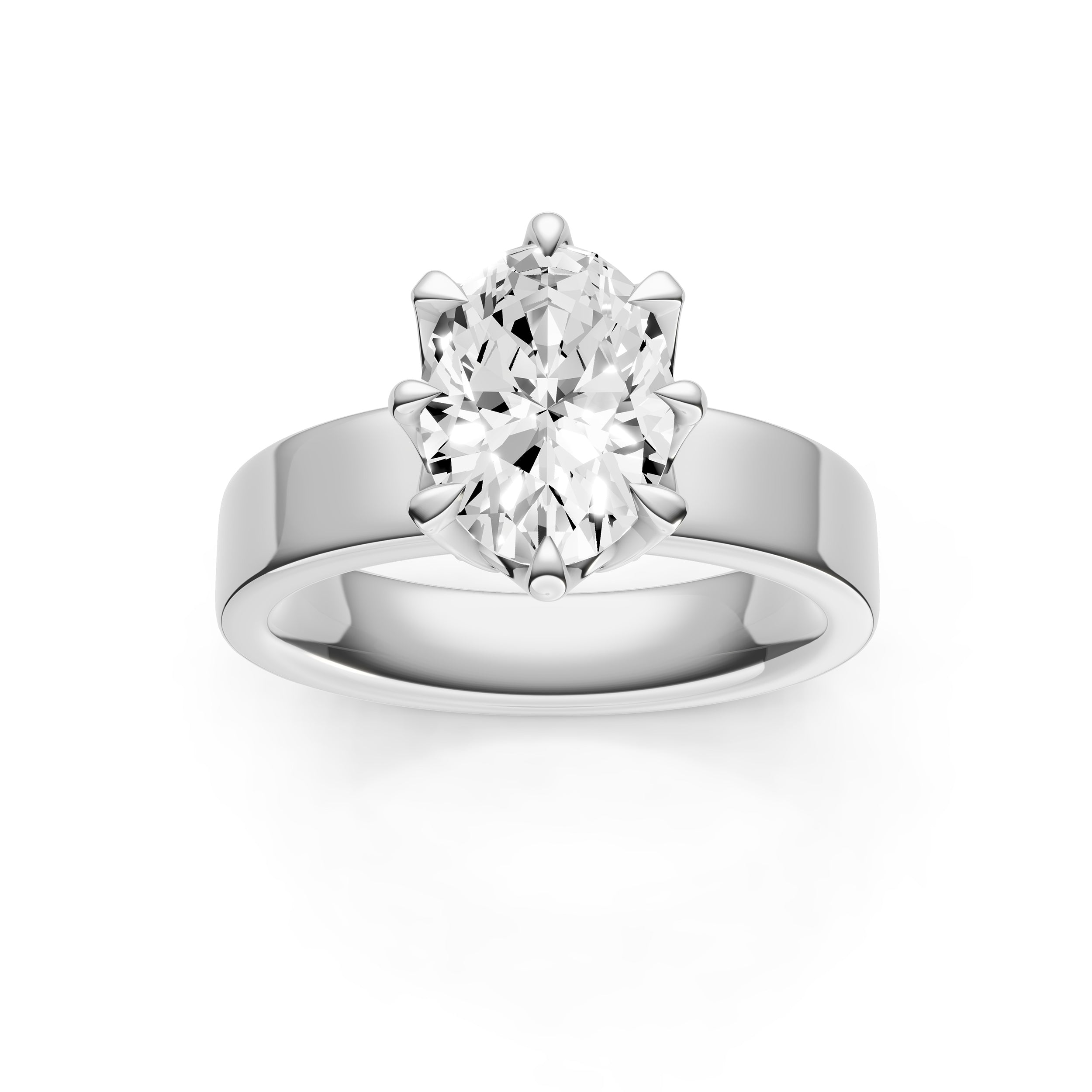 Crown 8-Prong Wide Engagement Ring (Oval) Birmingham Jewelry Engagement Ring Birmingham Jewelry 