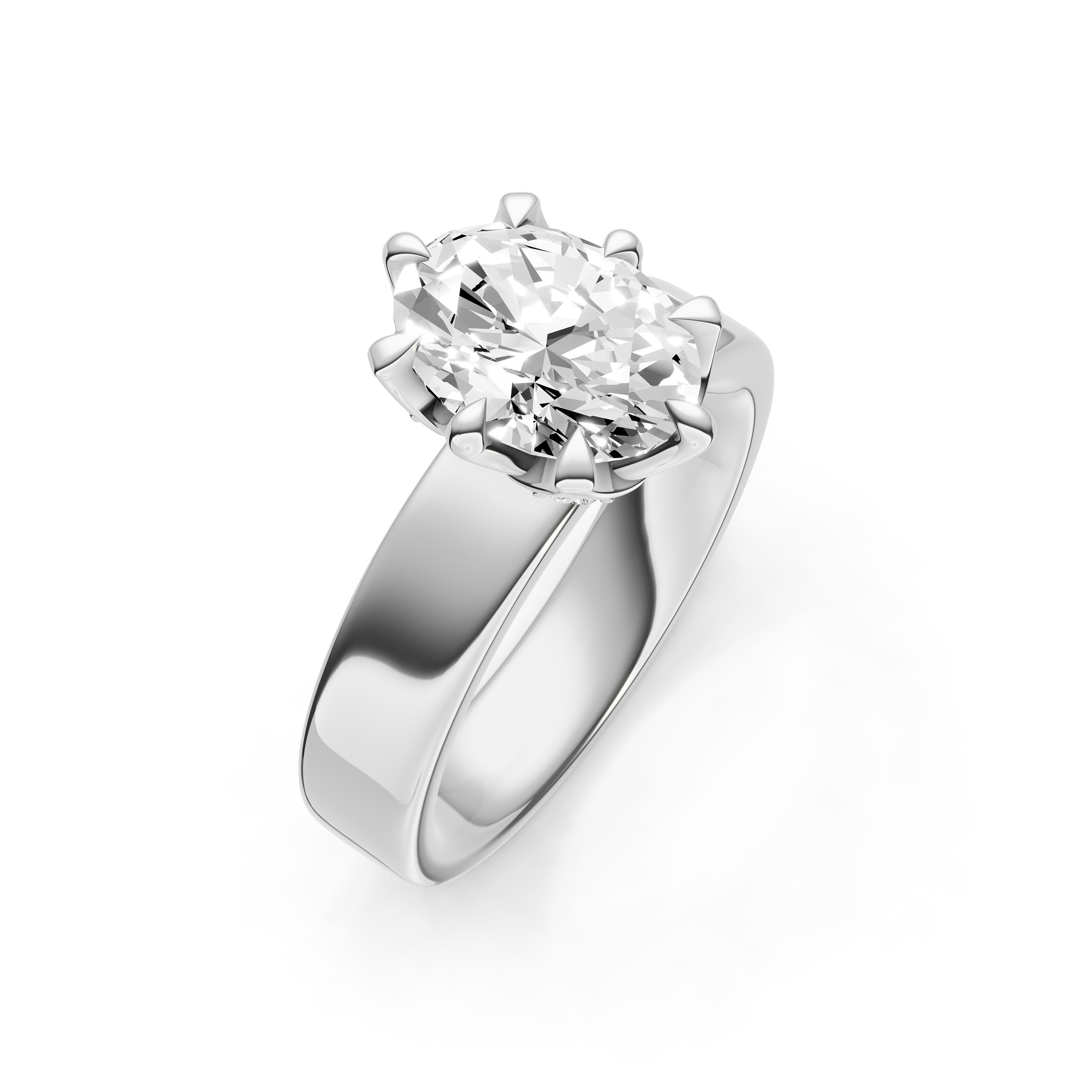 Crown 8-Prong Wide Engagement Ring (Oval) Birmingham Jewelry Engagement Ring Birmingham Jewelry 