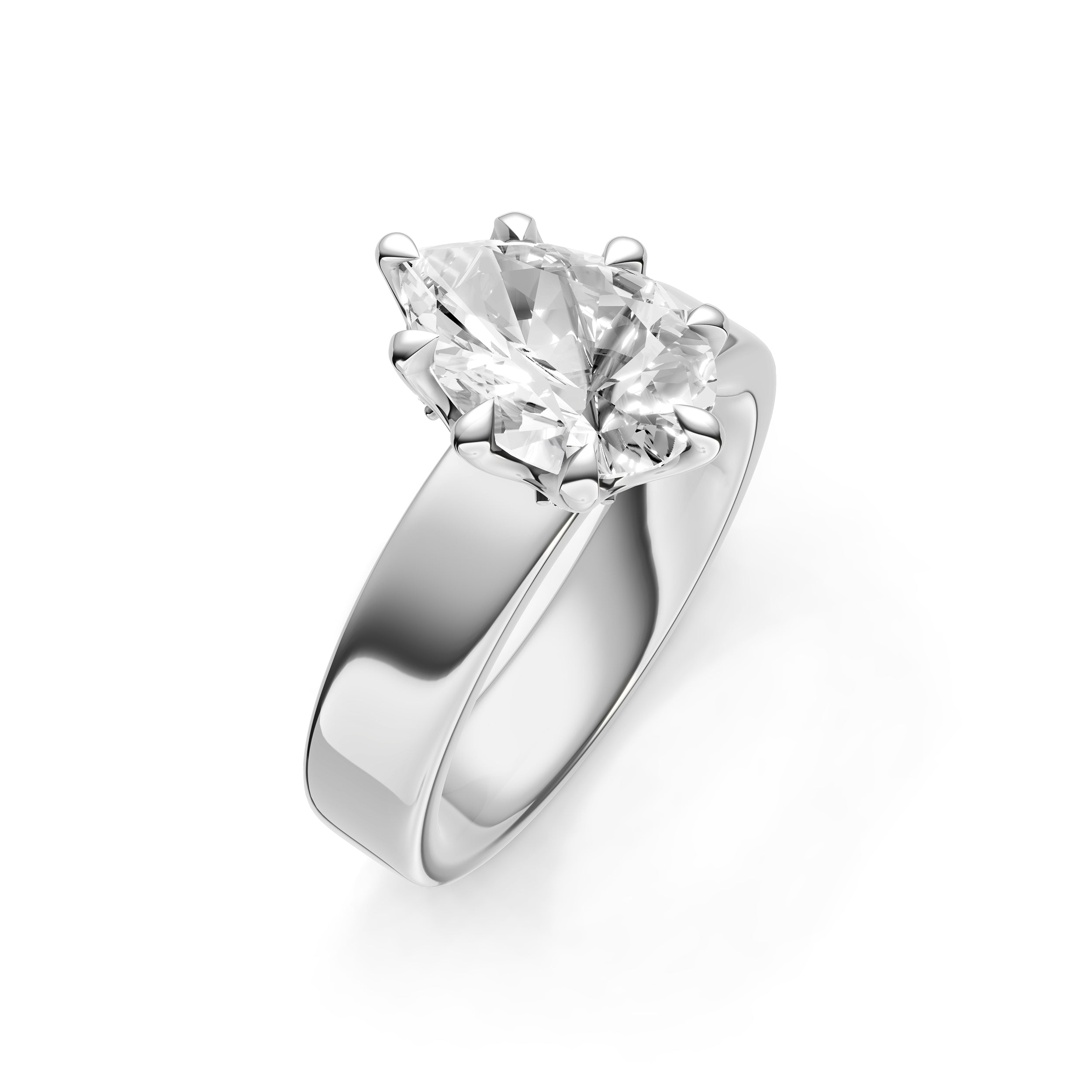 Crown 8-Prong Wide Engagement Ring (Pear Shape) Birmingham Jewelry Engagement Ring Birmingham Jewelry 