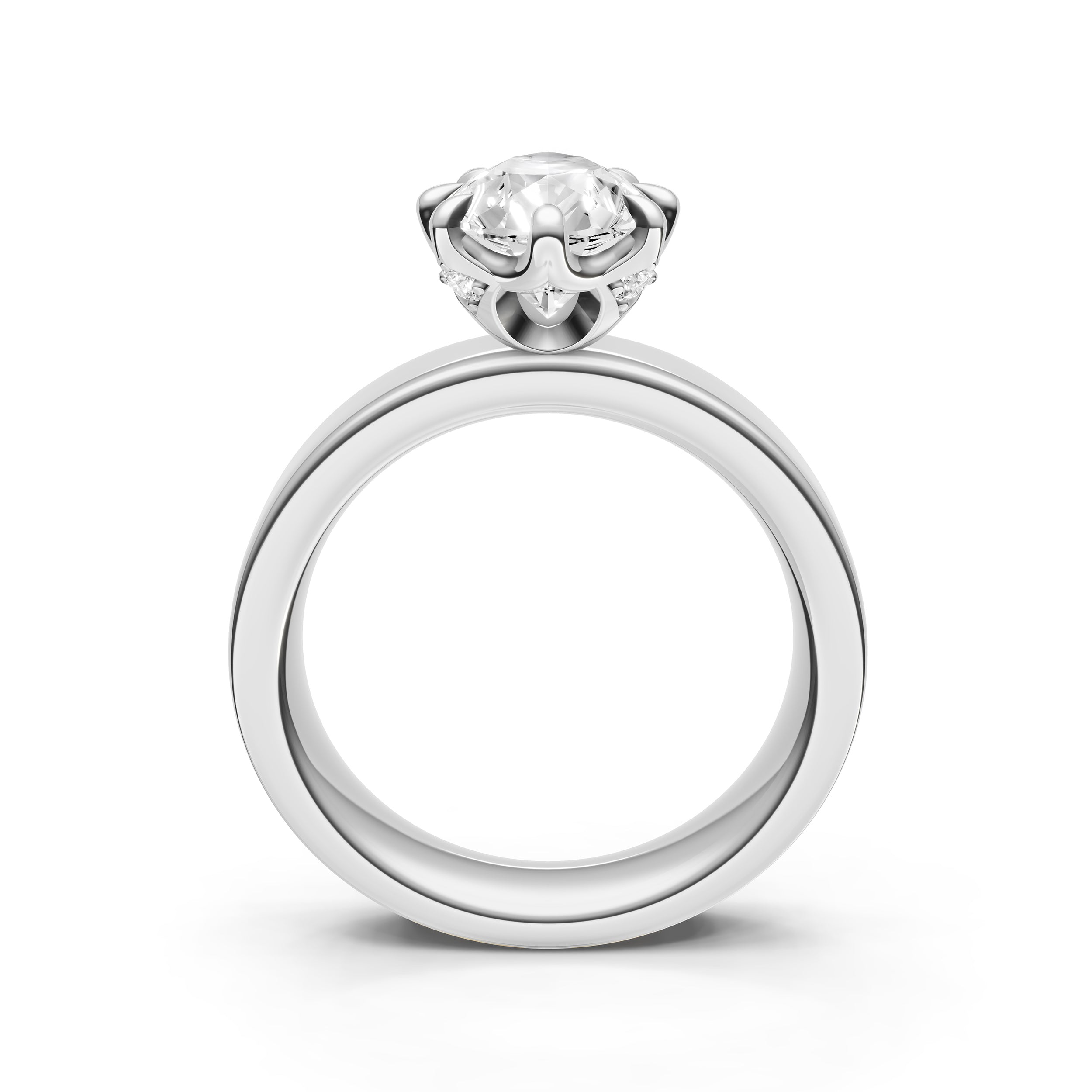 Crown 8-Prong Wide Engagement Ring (Pear Shape) Birmingham Jewelry Engagement Ring Birmingham Jewelry 