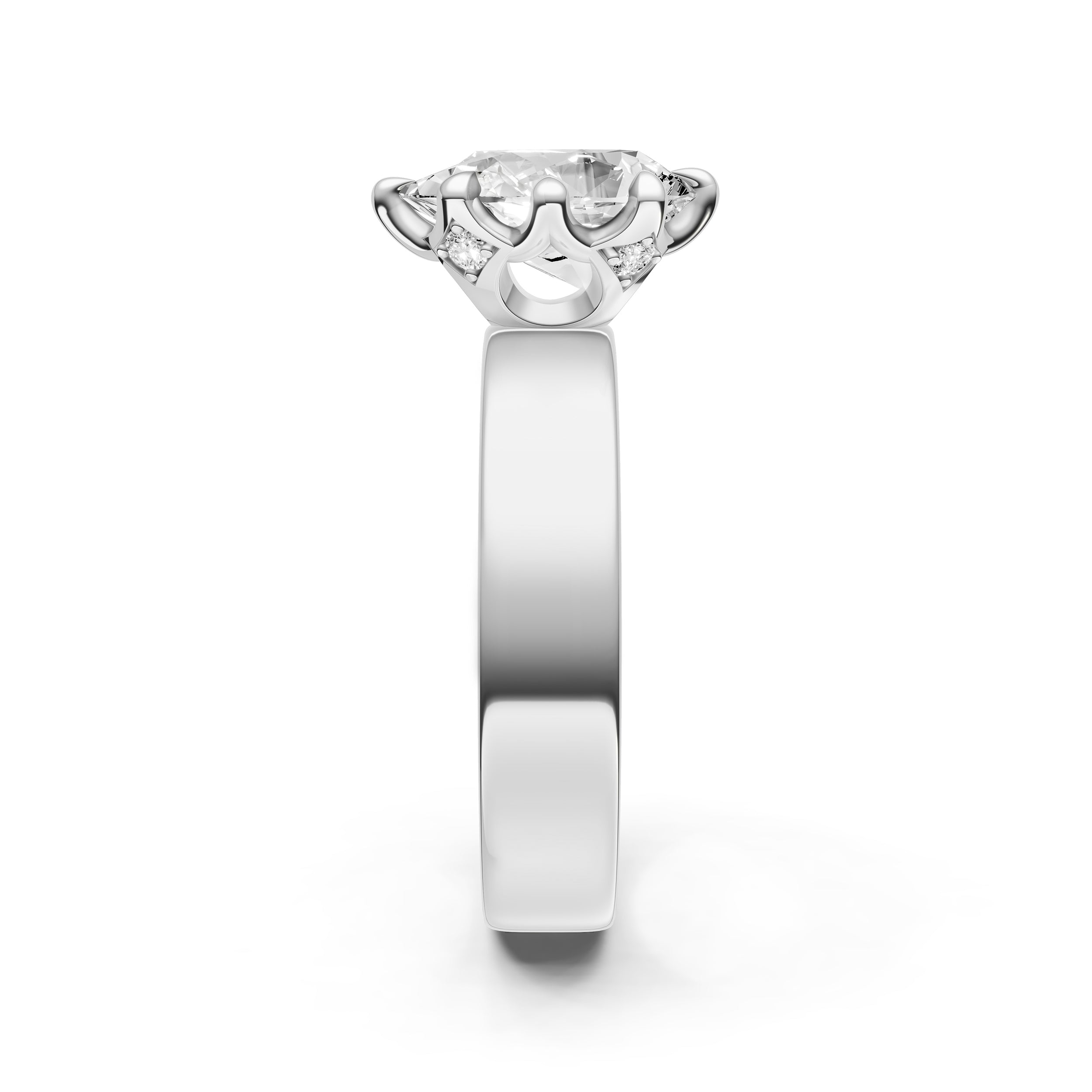 Crown 8-Prong Wide Engagement Ring (Pear Shape) Birmingham Jewelry Engagement Ring Birmingham Jewelry 