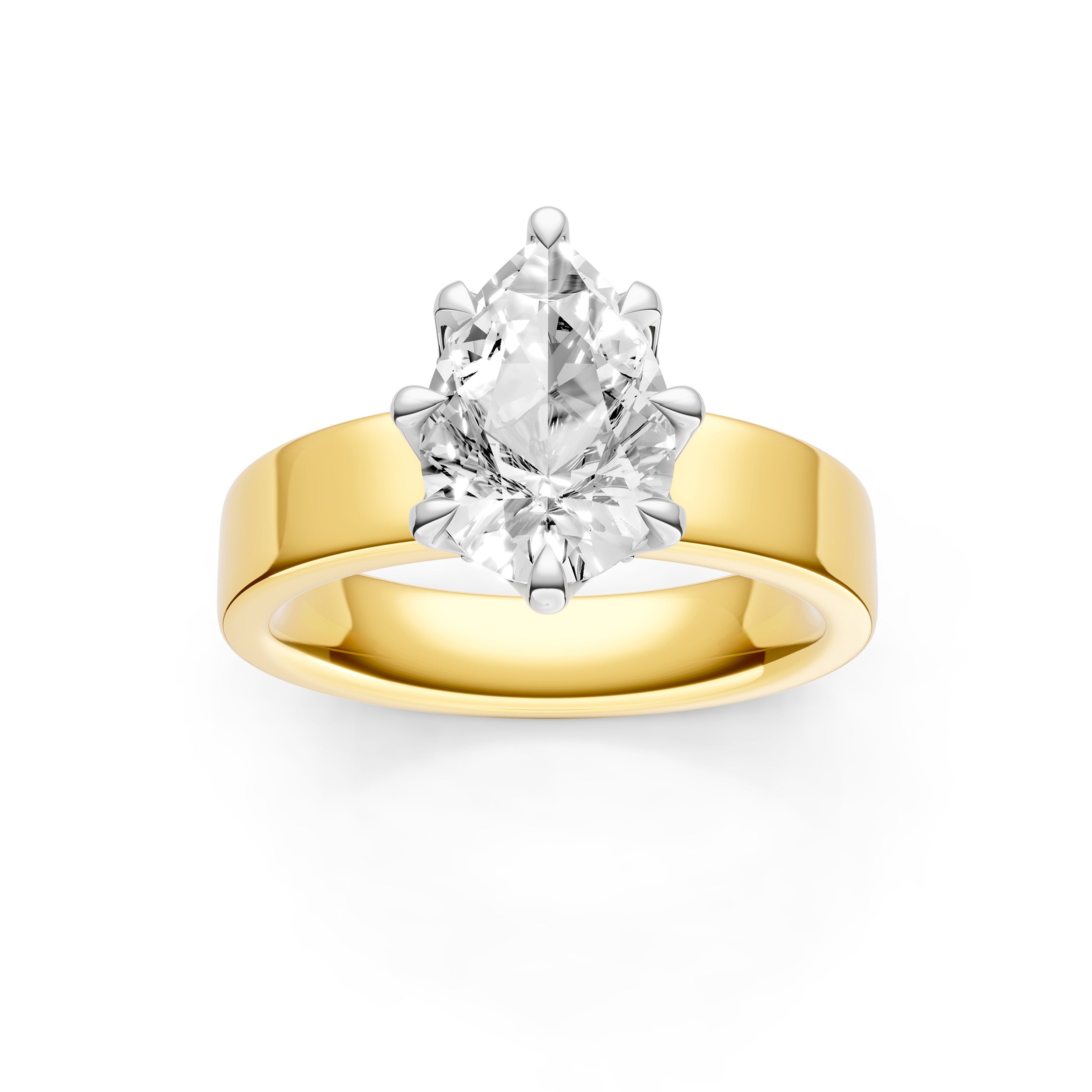 Crown 8-Prong Wide Engagement Ring (Pear Shape) Birmingham Jewelry Engagement Ring Birmingham Jewelry 