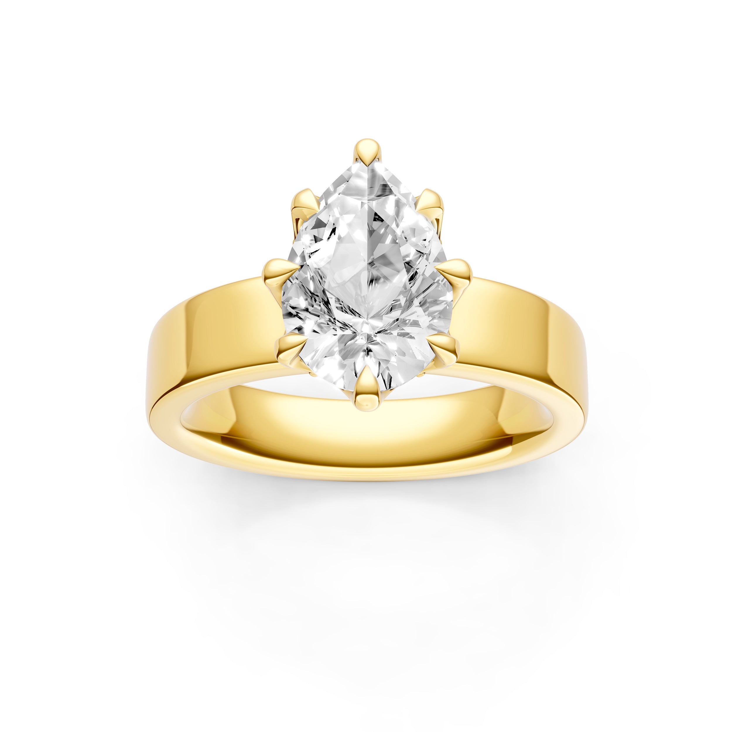 Crown 8-Prong Wide Engagement Ring (Pear Shape) Birmingham Jewelry Engagement Ring Birmingham Jewelry 