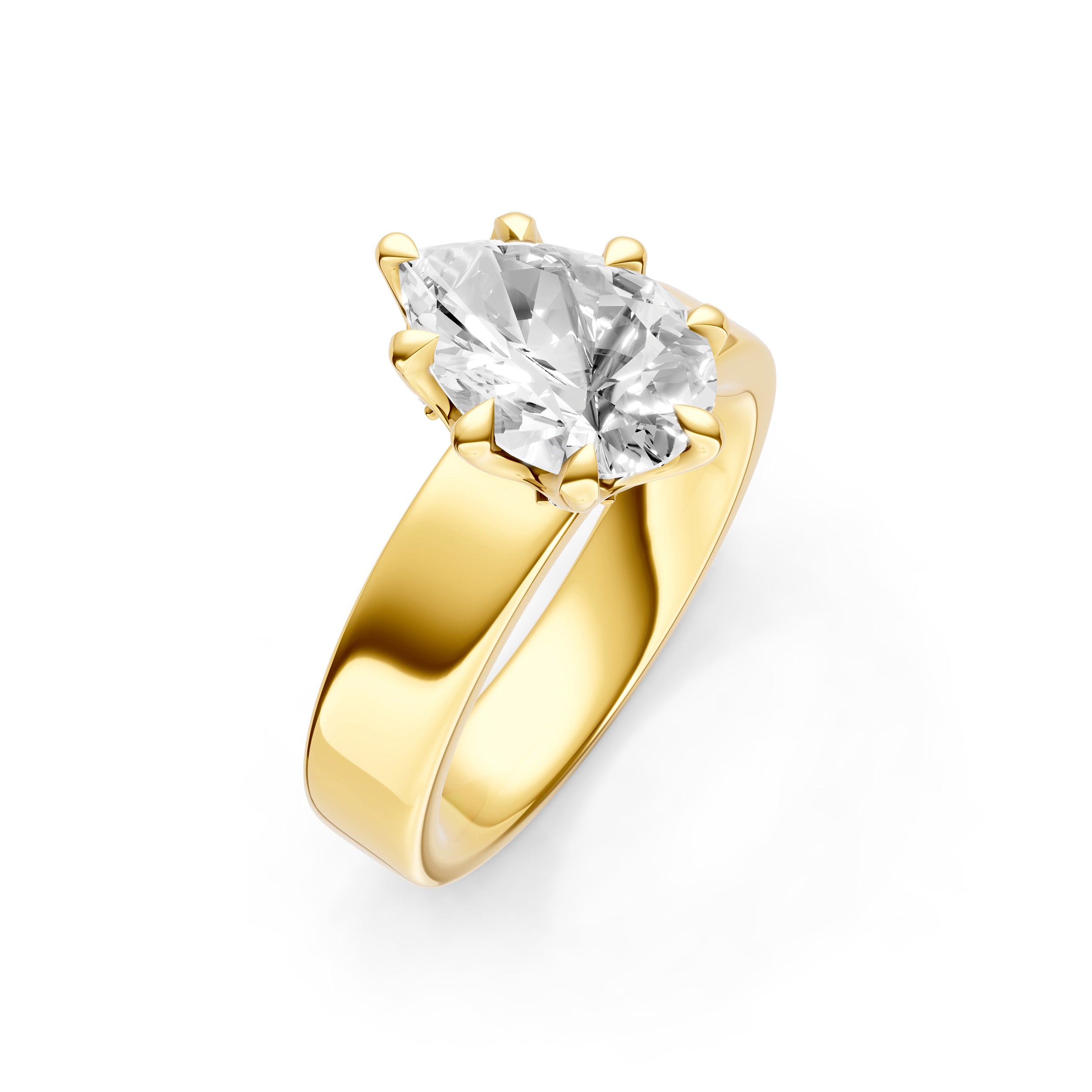 Crown 8-Prong Wide Engagement Ring (Pear Shape) Birmingham Jewelry Engagement Ring Birmingham Jewelry 