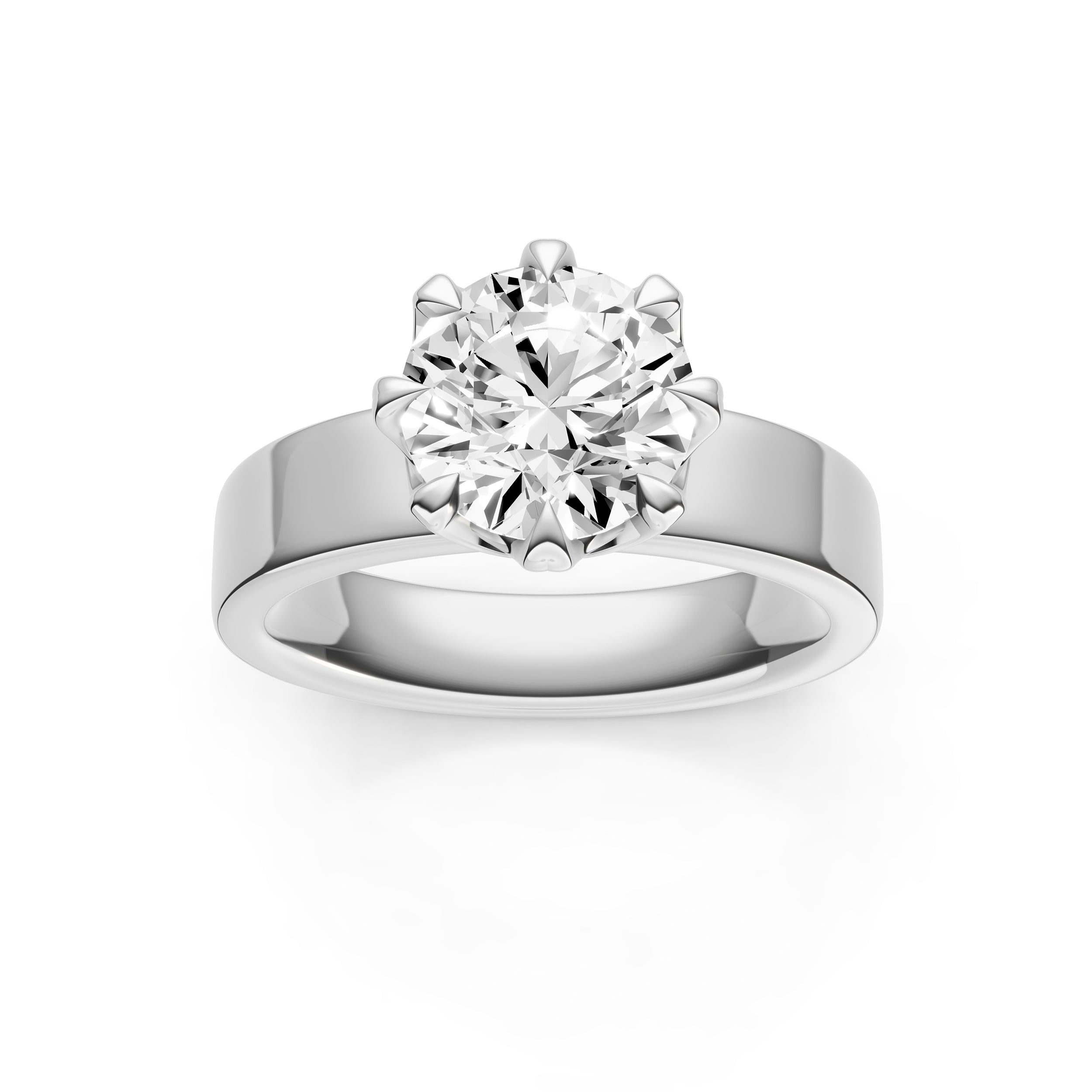 Crown 8-Prong Wide Engagement Ring (Round) Birmingham Jewelry Engagement Ring Birmingham Jewelry 