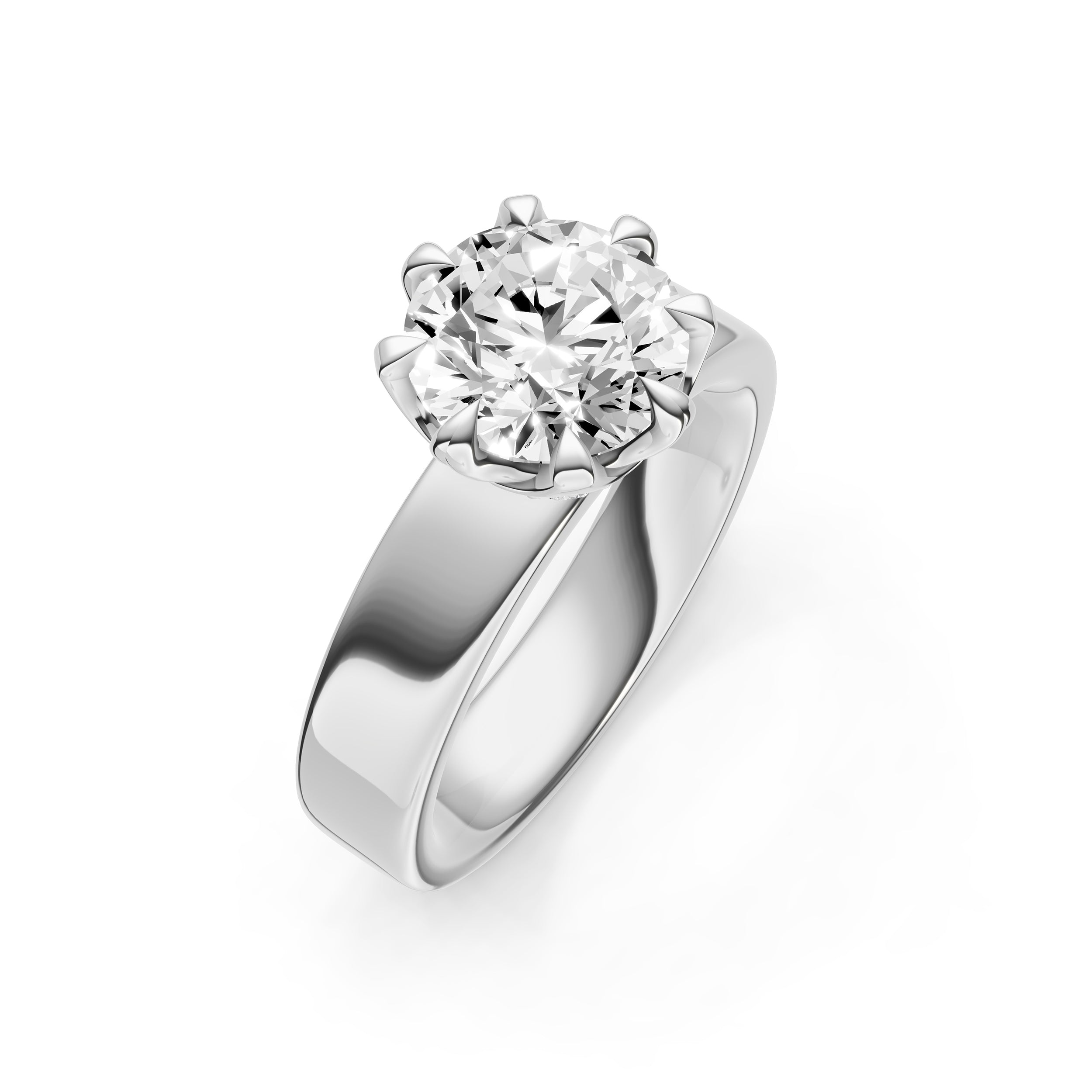 Crown 8-Prong Wide Engagement Ring (Round) Birmingham Jewelry Engagement Ring Birmingham Jewelry 