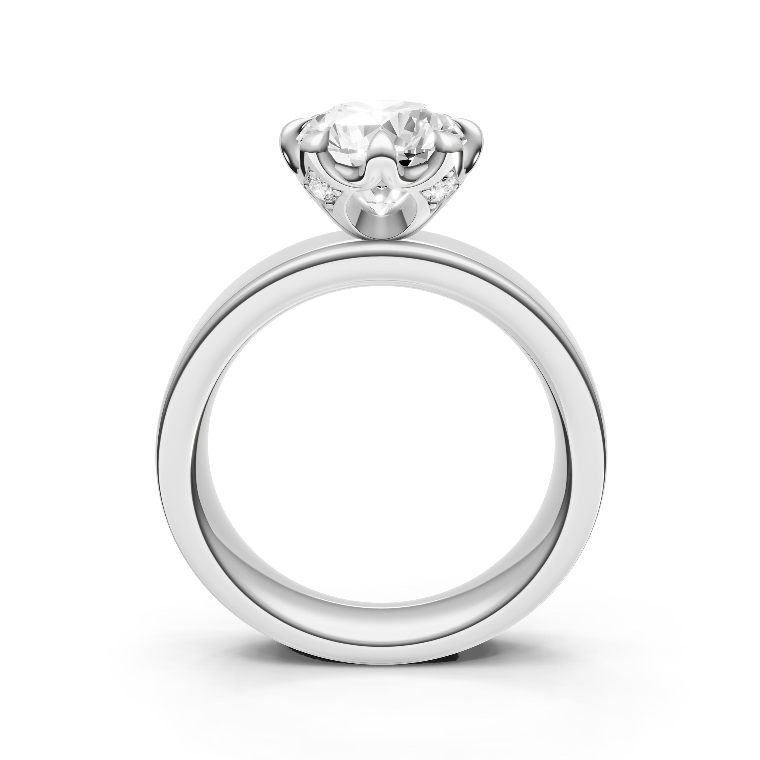 Crown 8-Prong Wide Engagement Ring (Round) Birmingham Jewelry Engagement Ring Birmingham Jewelry 