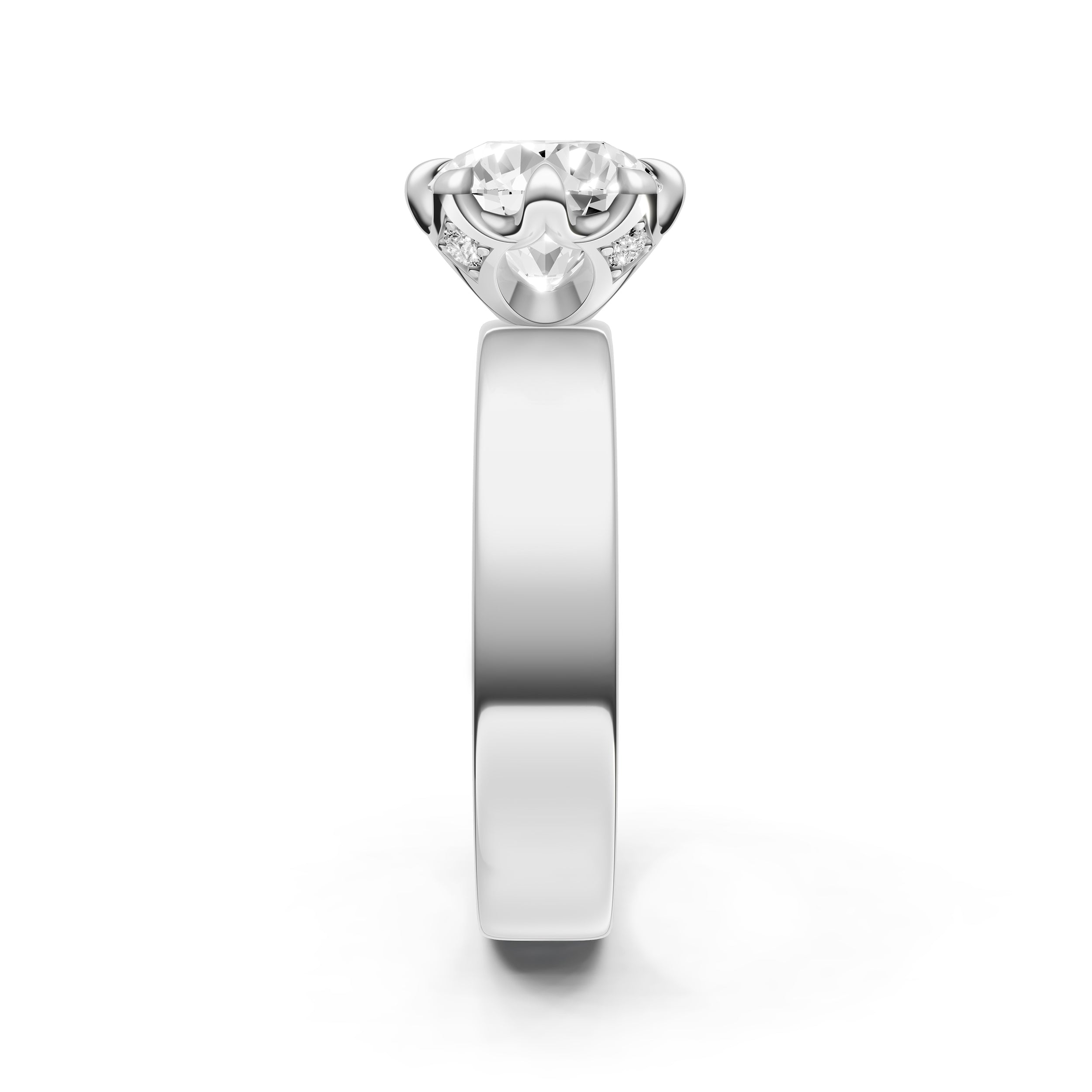 Crown 8-Prong Wide Engagement Ring (Round) Birmingham Jewelry Engagement Ring Birmingham Jewelry 