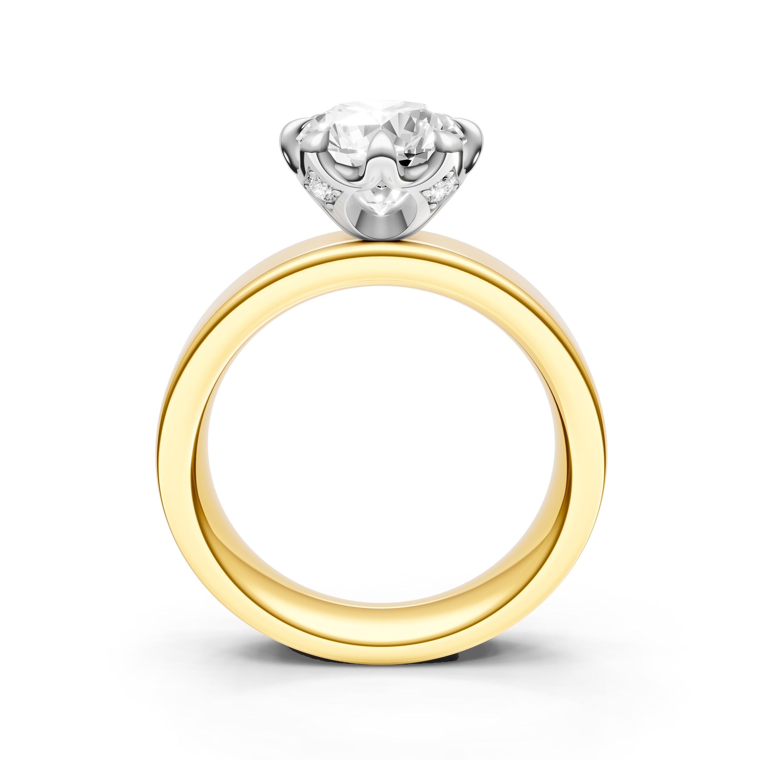 Crown 8-Prong Wide Engagement Ring (Round) Birmingham Jewelry Engagement Ring Birmingham Jewelry 