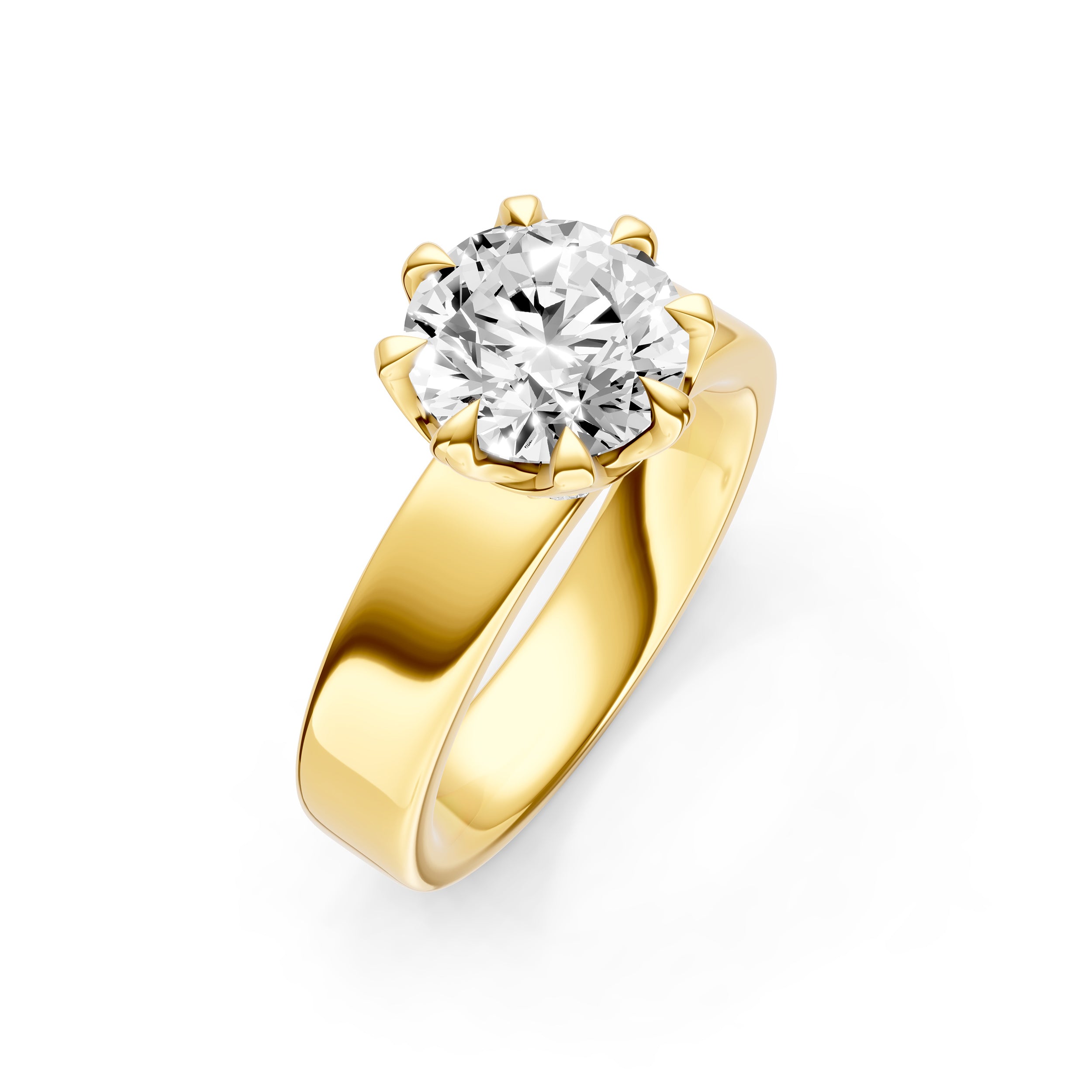 Crown 8-Prong Wide Engagement Ring (Round) Birmingham Jewelry Engagement Ring Birmingham Jewelry 
