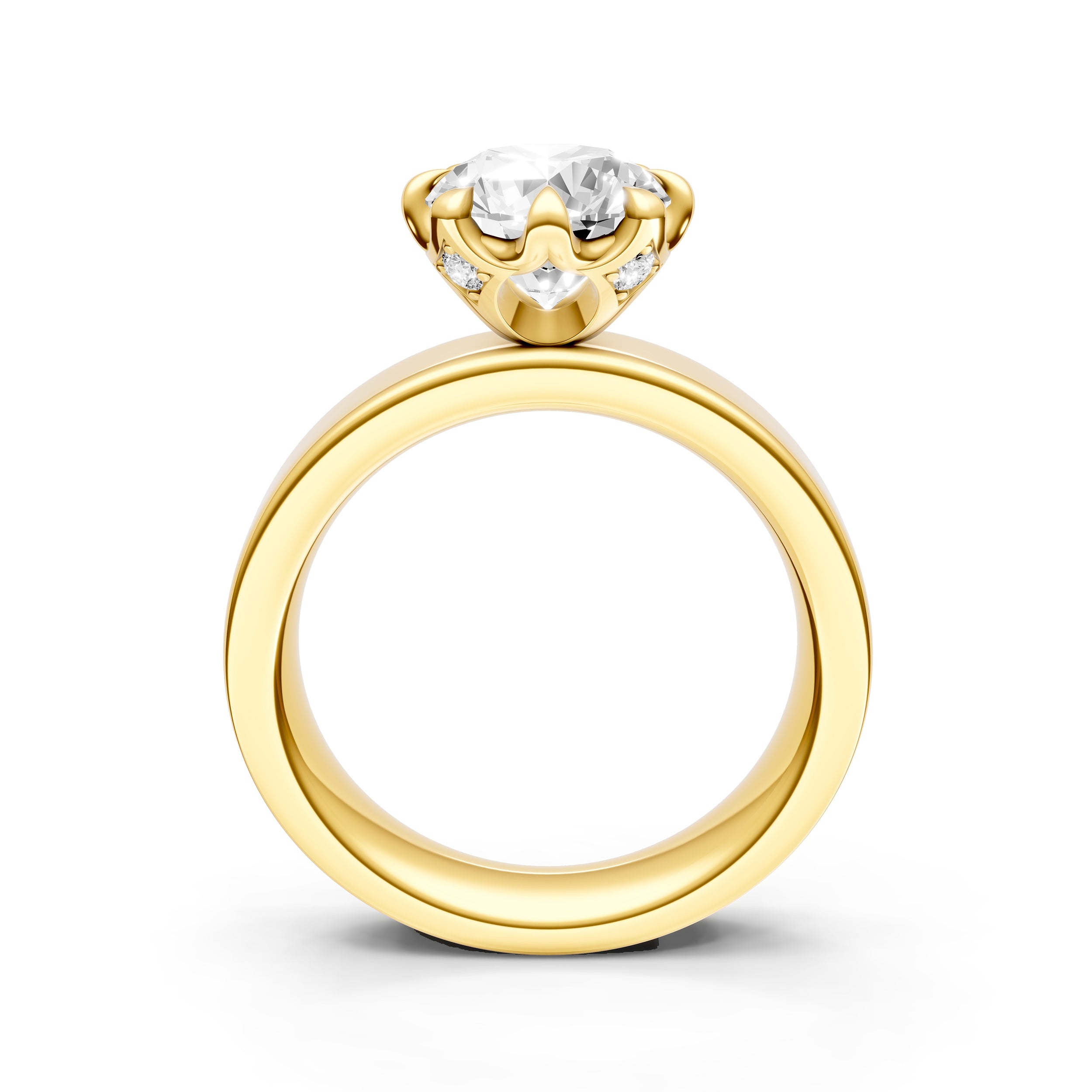 Crown 8-Prong Wide Engagement Ring (Round) Birmingham Jewelry Engagement Ring Birmingham Jewelry 