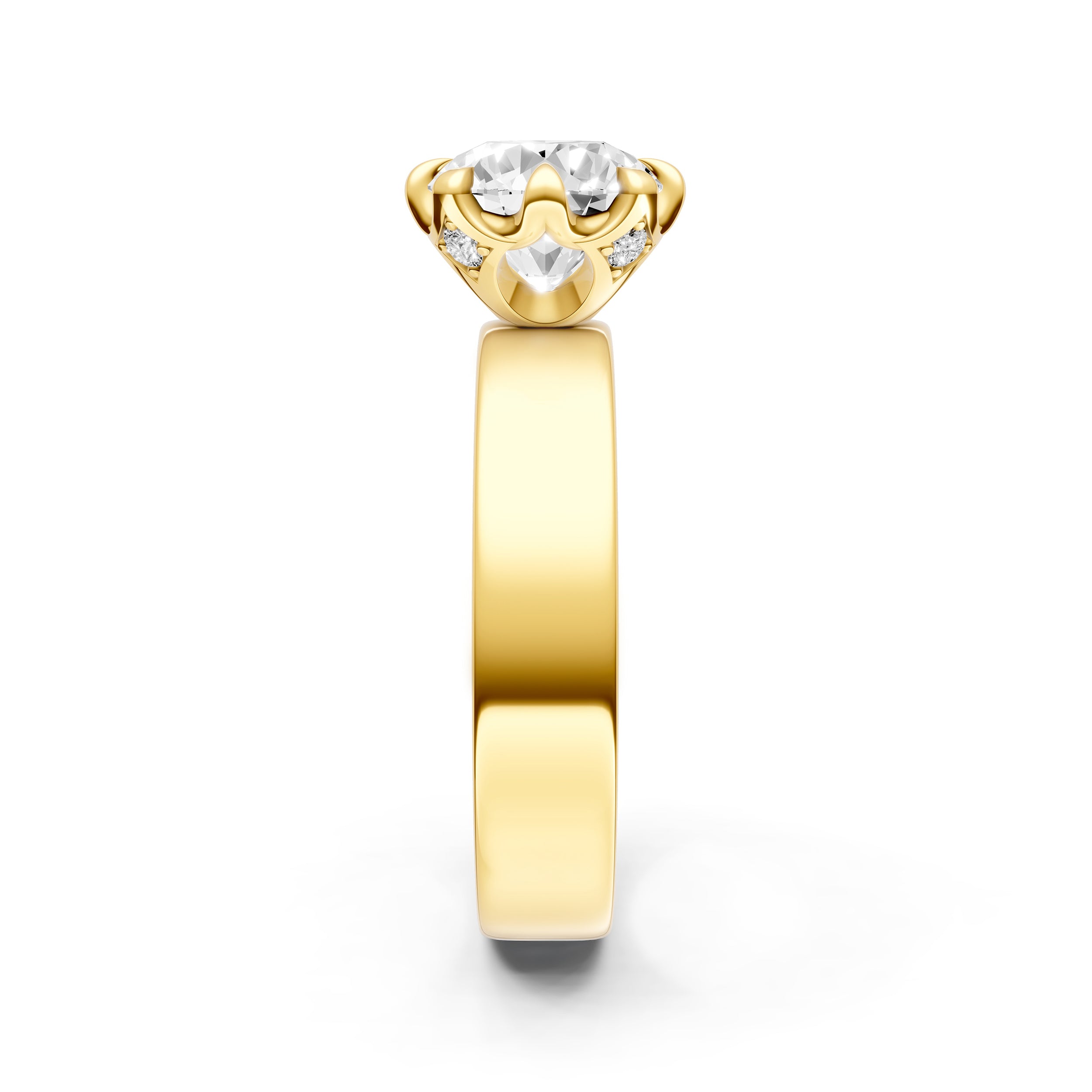Crown 8-Prong Wide Engagement Ring (Round) Birmingham Jewelry Engagement Ring Birmingham Jewelry 